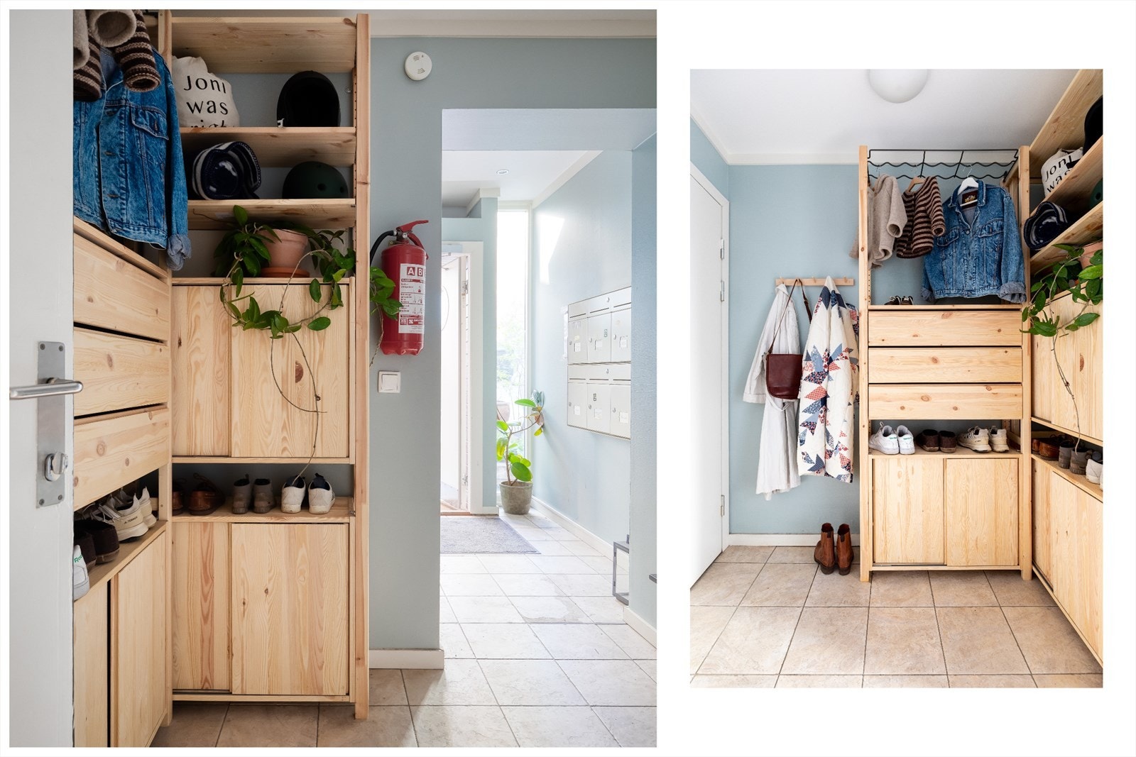 Ute på gangen har denne leiligheten disponert den delen av fellesarealet som er utenfor sin egen leilighet Galleribilde