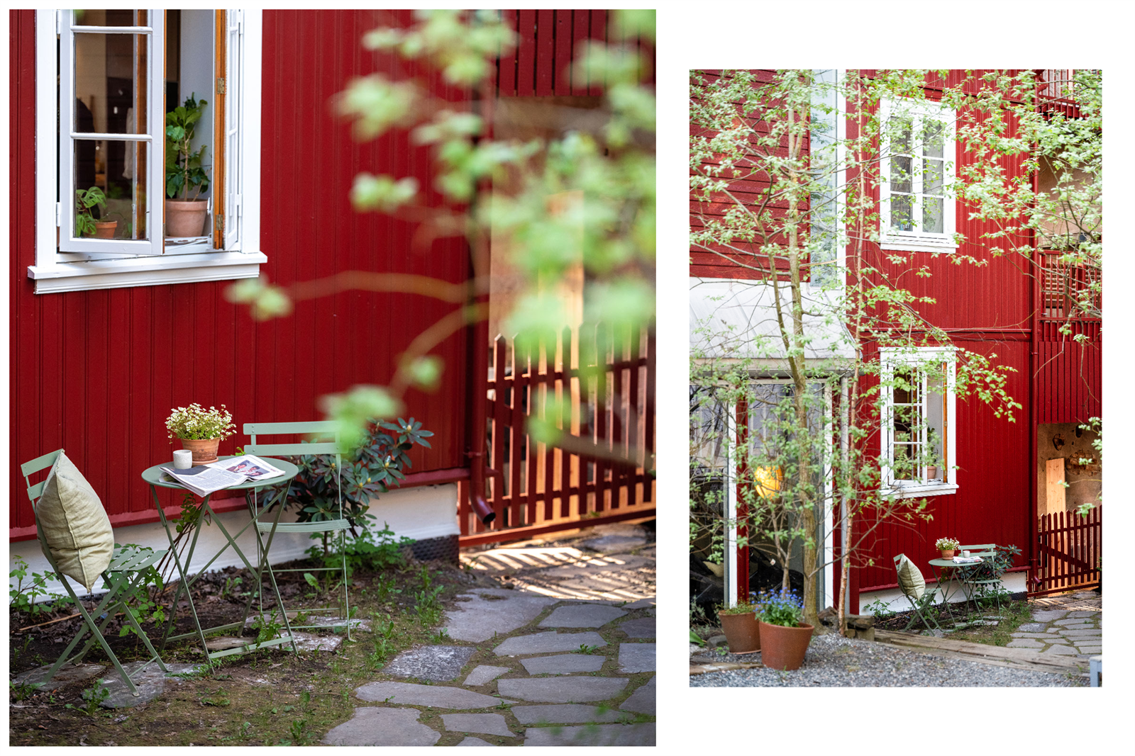 Utenfor kjøkkenet er det morgensol, her er det perfekt å nyte frokost og morgenkaffen Galleribilde