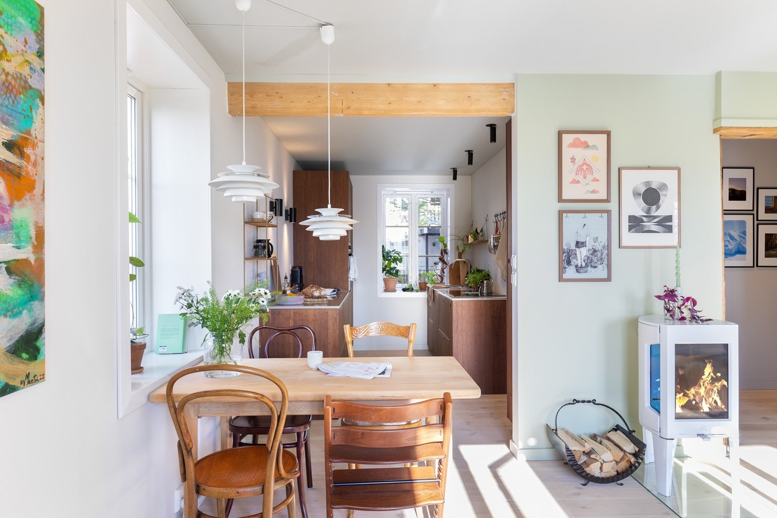 Med gjennomgående planløsning får de også sol inn på morgenkvisten Galleribilde