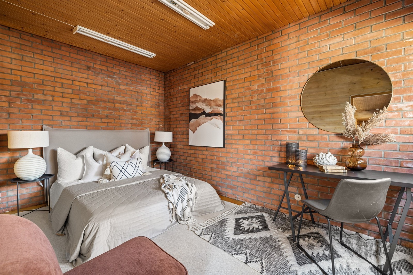 Det fjerde soverommet ligger innenfor stuen og kan evt. benyttes som f.eks. tv-stue eller kontor Galleribilde