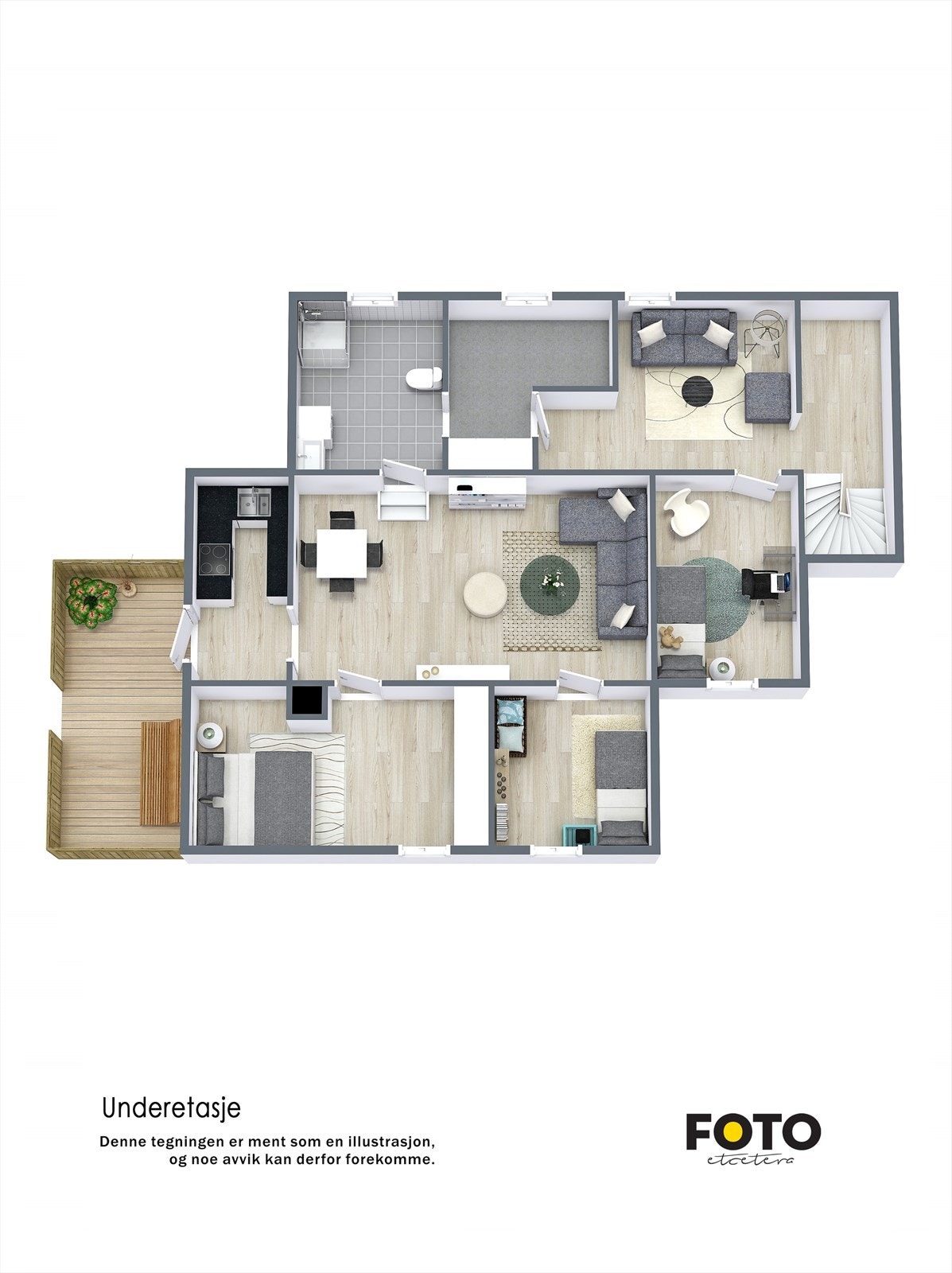 3 d plantegning u.etg. Galleribilde