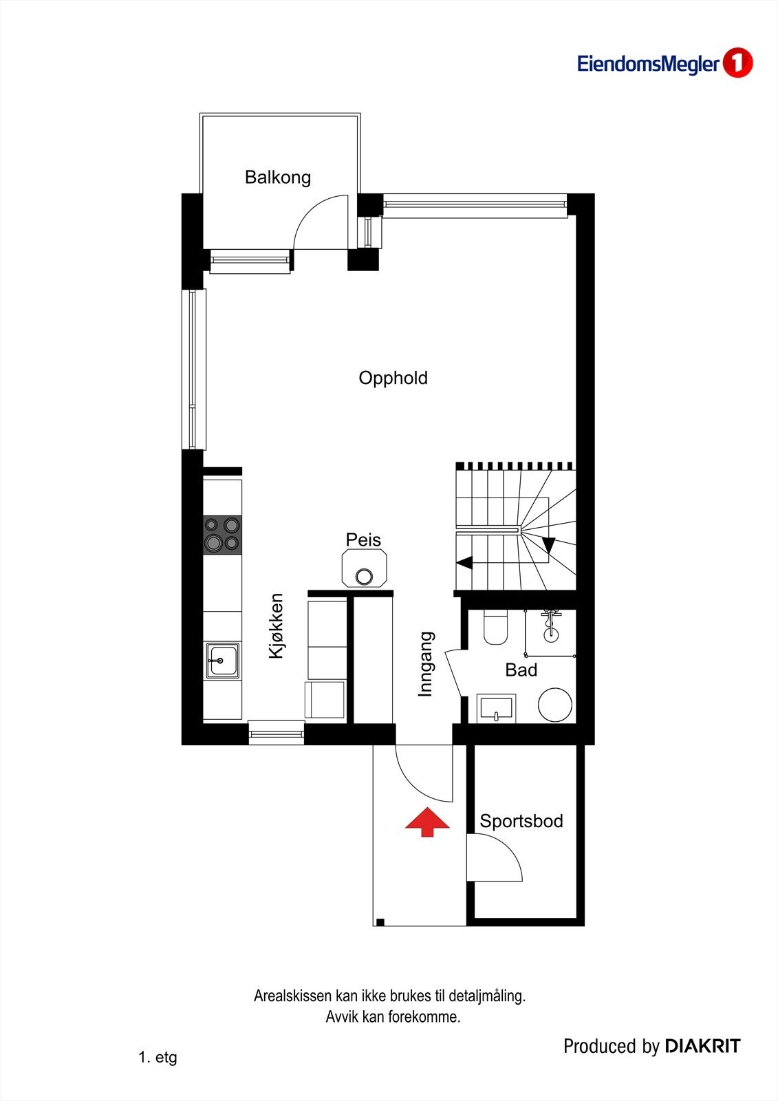 1. etasje : For å ta mål i tegningen benytt følgende link: https://cdn.diakrit.com/product/furnish/12354301 Galleribilde