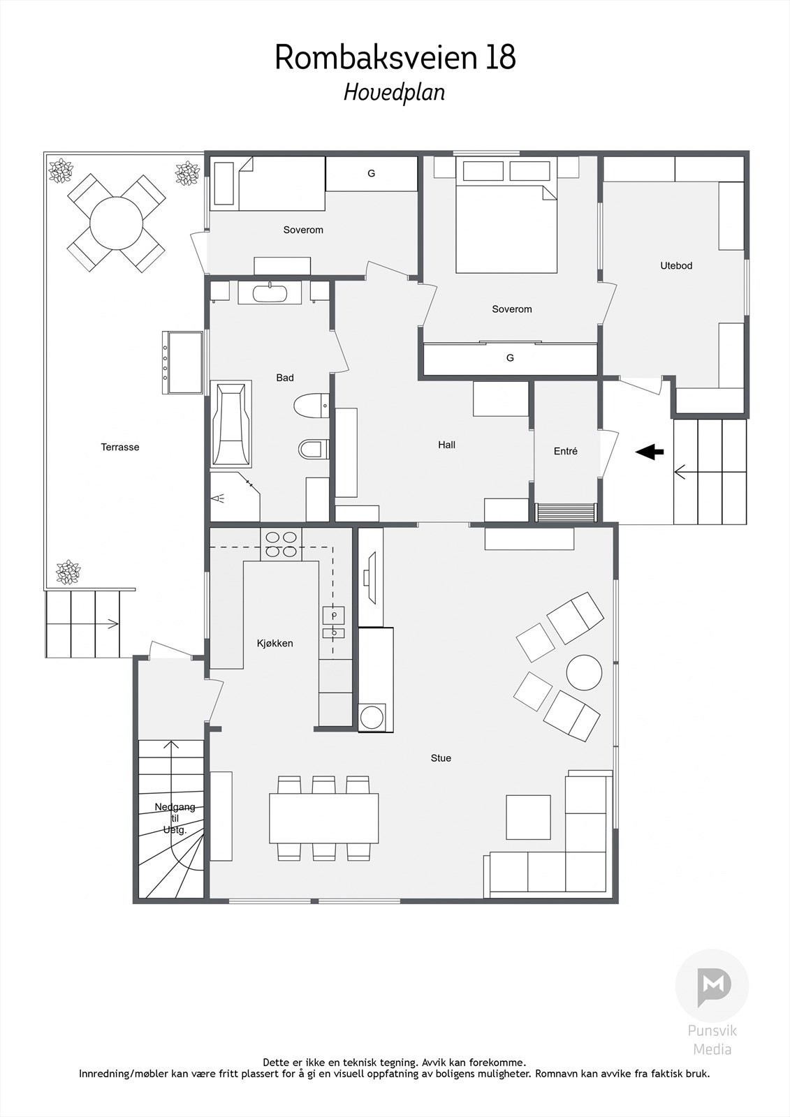 For orientering ser vi raskt på plantegningen Galleribilde