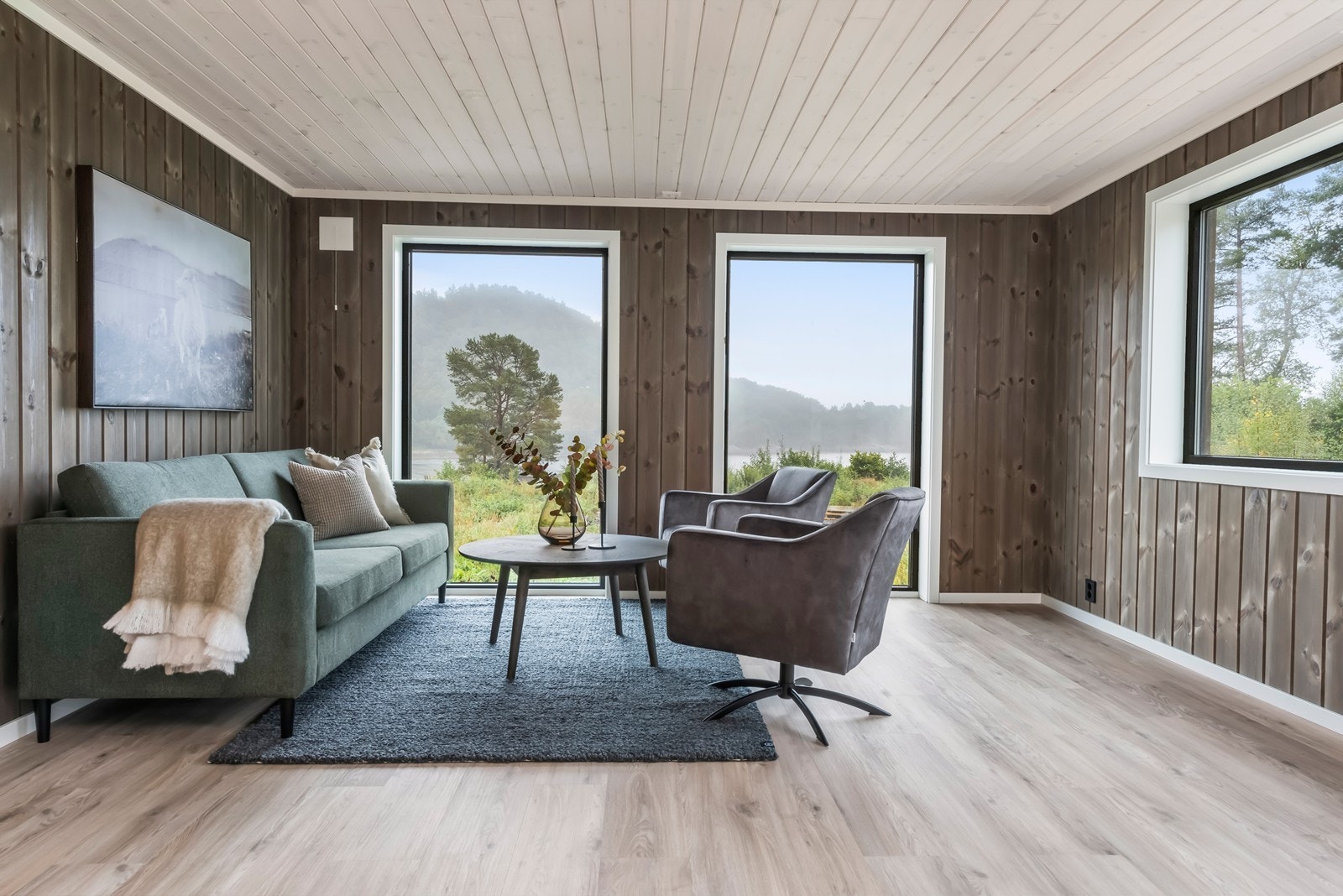 En gjennomgående moderne hyttestandard. Galleribilde