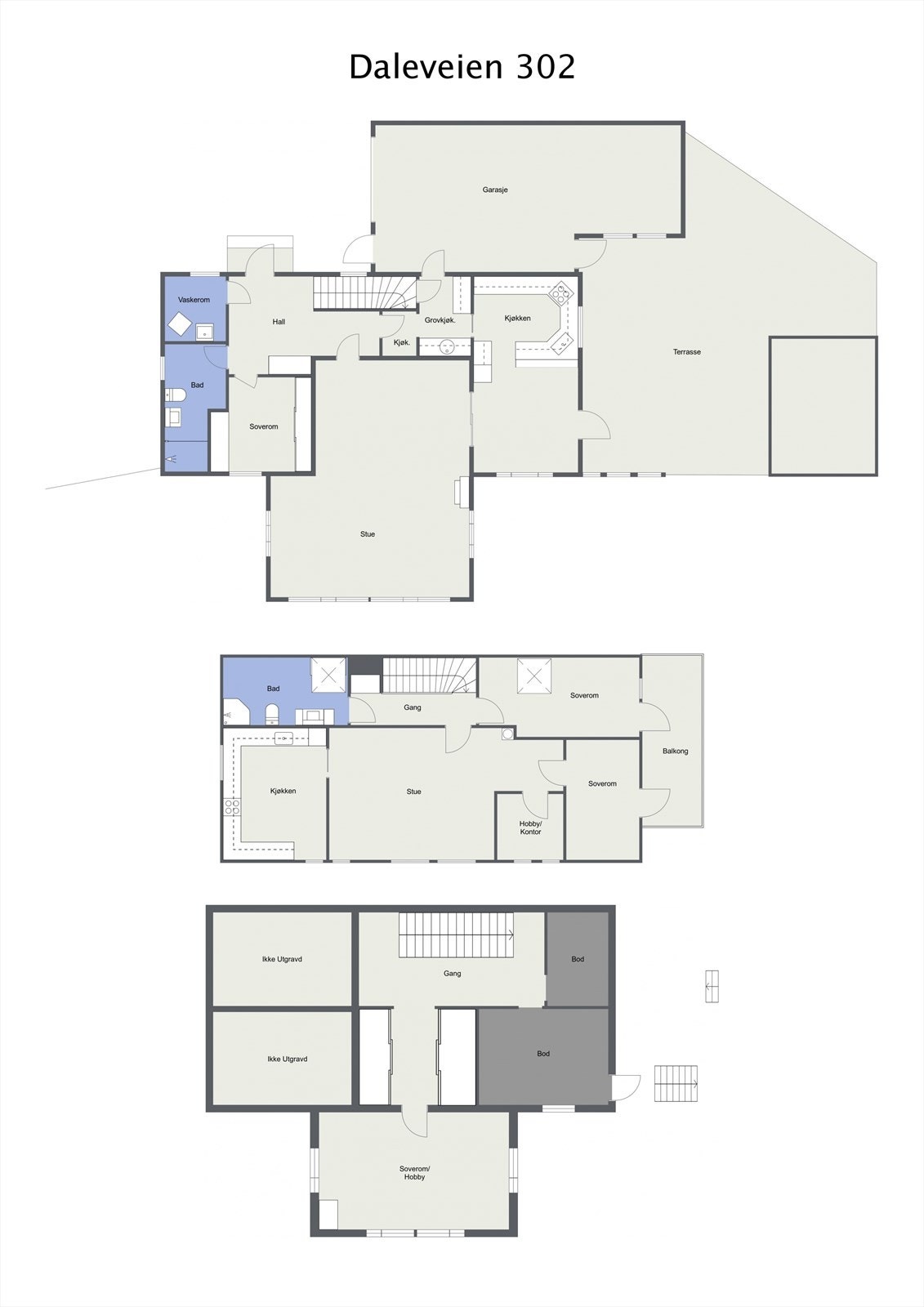 Project letterhead - Daleveien 302 - 2D Floor Plan Galleribilde