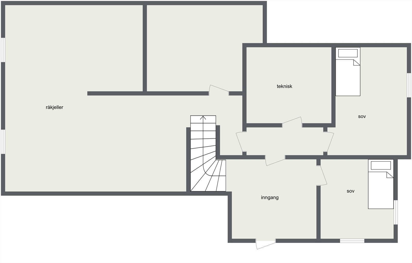 Plantegning kjeller. Galleribilde