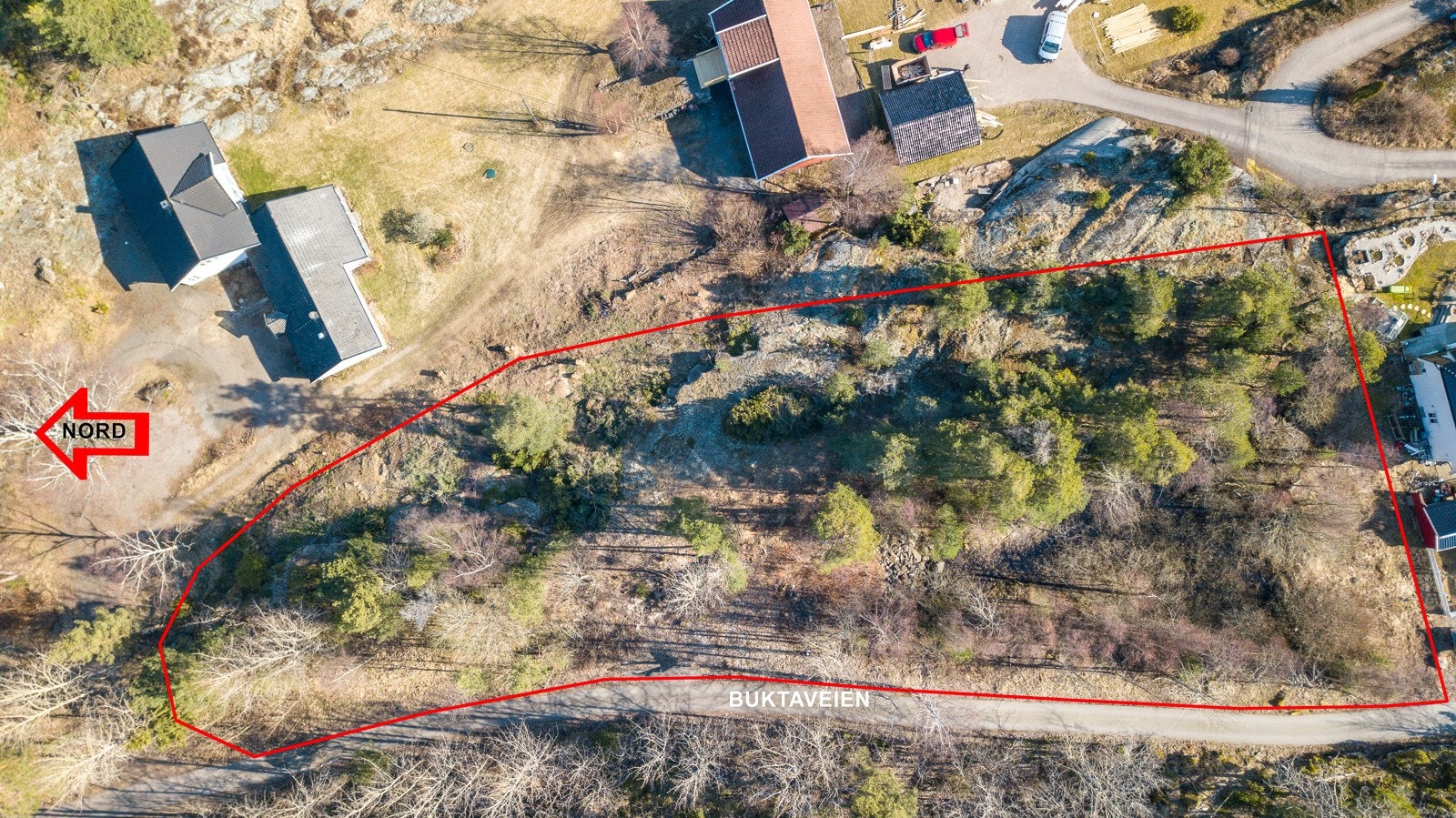 Oversikt boligarealet med omtrentlig grense Galleribilde