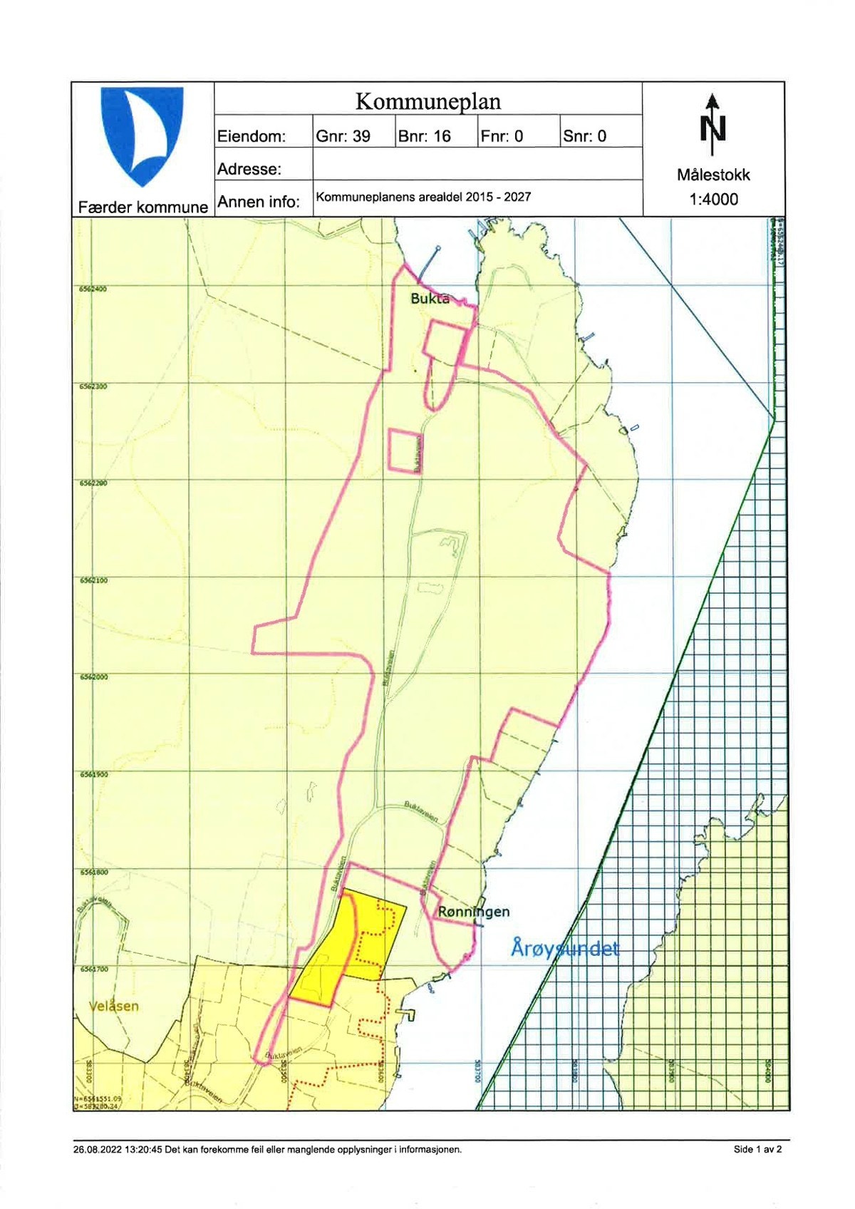 Kommuneplankart Bukta Galleribilde