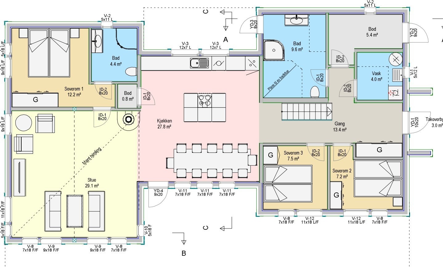 Blåne Hå 1.1 planløsning Galleribilde