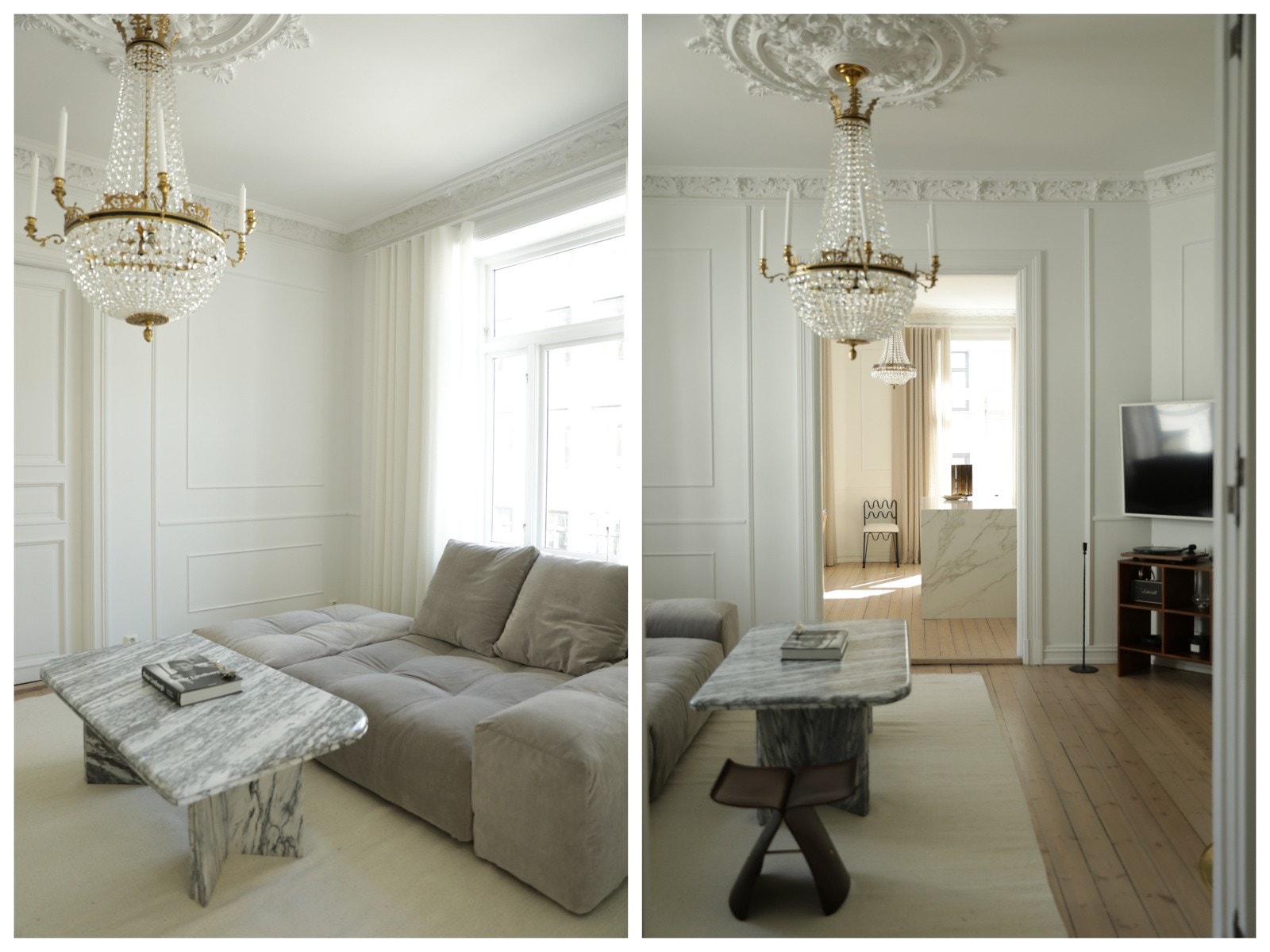 Leiligheten har store vindusflater i alle rom som slipper inn rikelig med naturlig sollys. Galleribilde