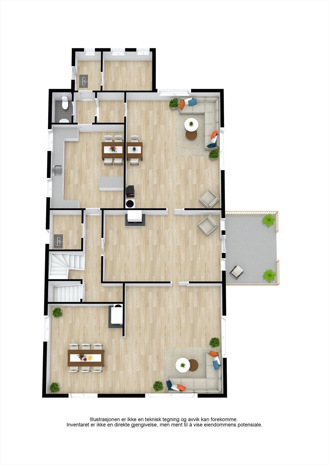 Plantegning 1. etasje Galleribilde