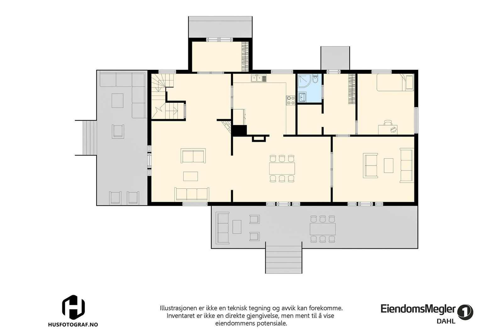 Planløsning i 1. etg. Galleribilde
