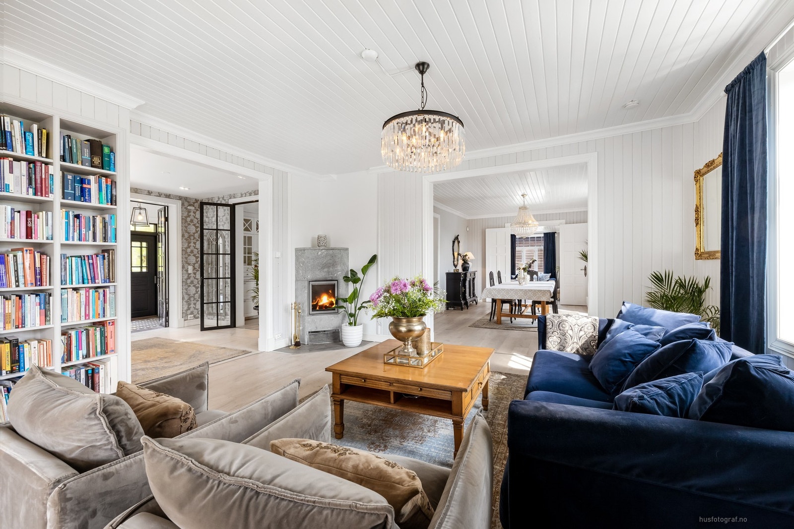 Stue med peis Galleribilde