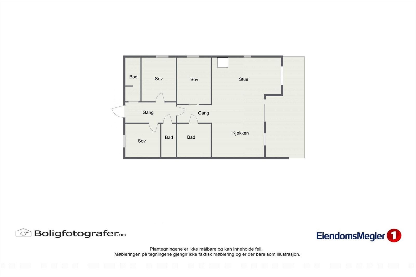 Leilighetens planløsning. Galleribilde
