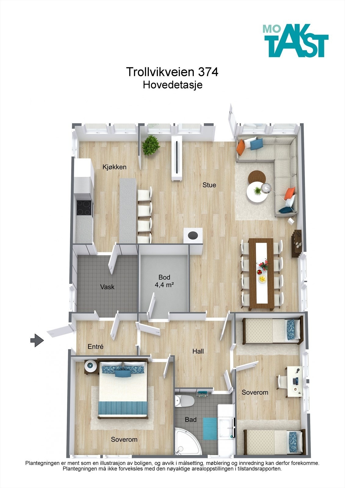 Første etasje/hovedplan. Galleribilde