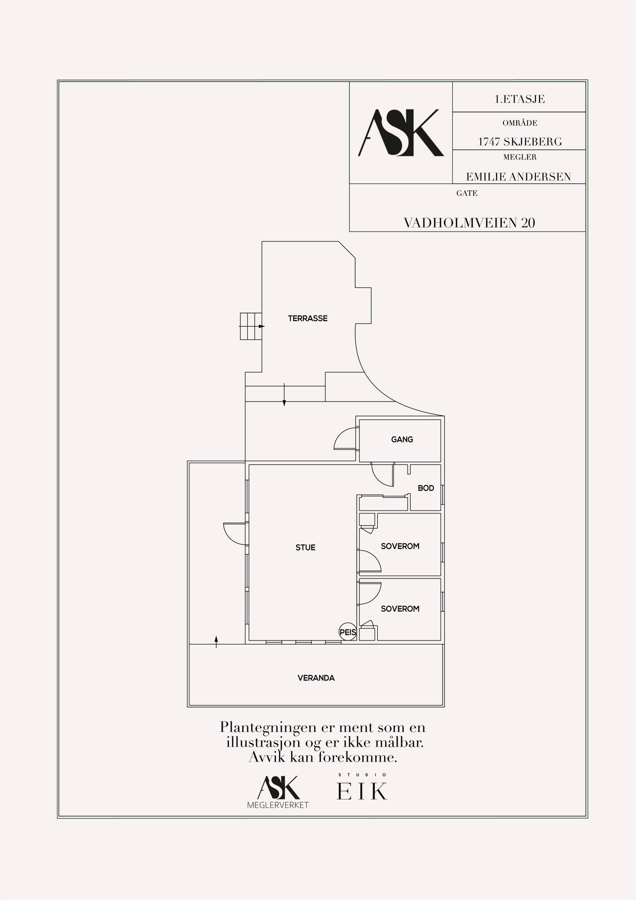 Plantegning 1. etasje Galleribilde
