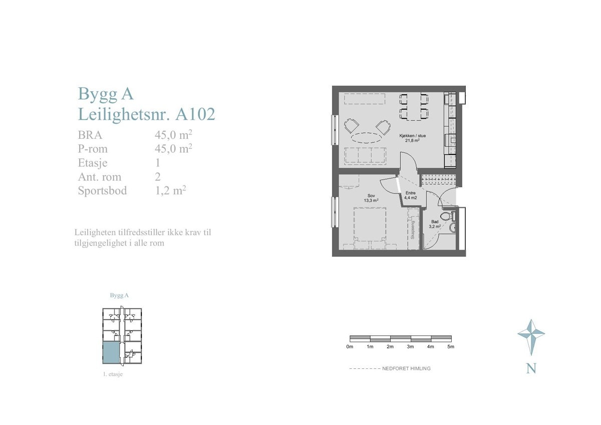 Plantegning 2-roms, denne typen og speilvendte Galleribilde