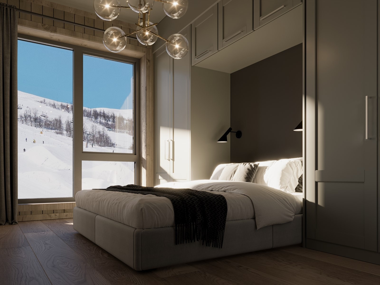 Parker bilen i garasjeanlegget under bakkeplan, sett fra deg utstyr i den store sportsboden og ha heisen opp og inn i din nye drømmeleilighet. Her er lagt tilrettelagt for det enkle liv på fjellet! Galleribilde