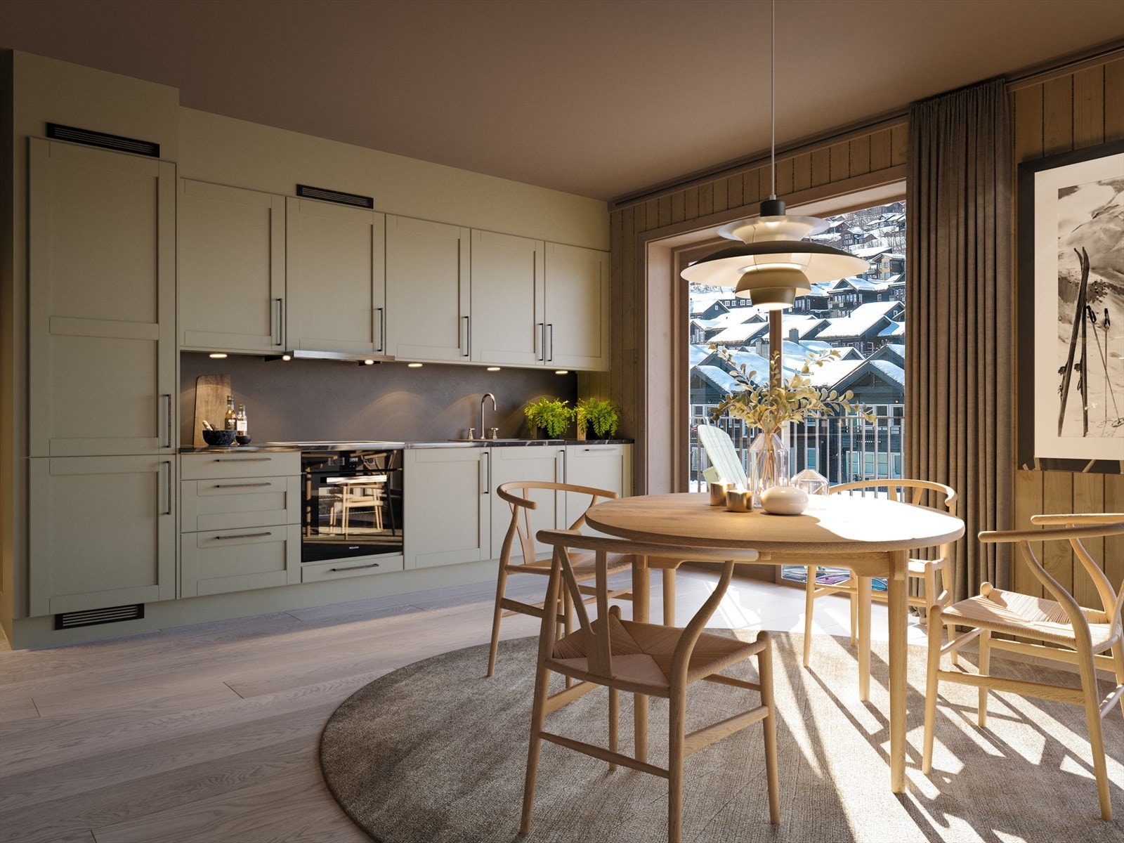 Leilighetene har store vinduer slik at du kan nyte vakker fjellutsikt. Galleribilde