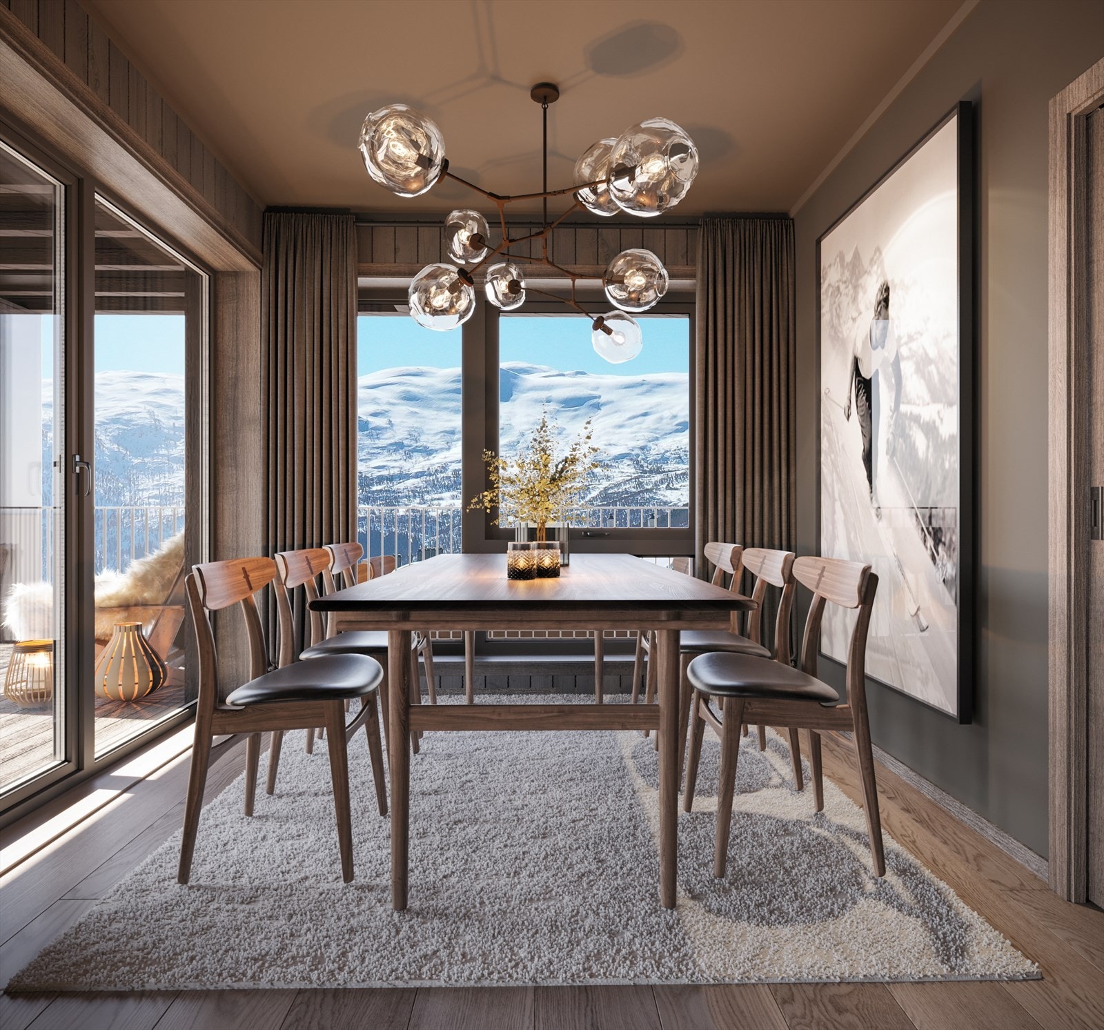 Sendo består av ulike typer planløsninger, slik at du kan finne den perfekte fritidsleiligheten for deg og din familie. Her kan du velge mellom to til fire soverom og varierte størrelser. Galleribilde