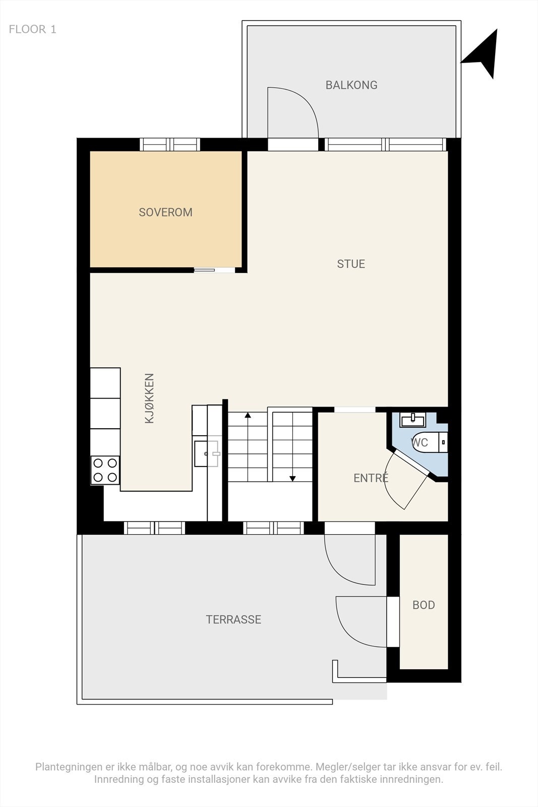 Plantegning 1. etasje Galleribilde