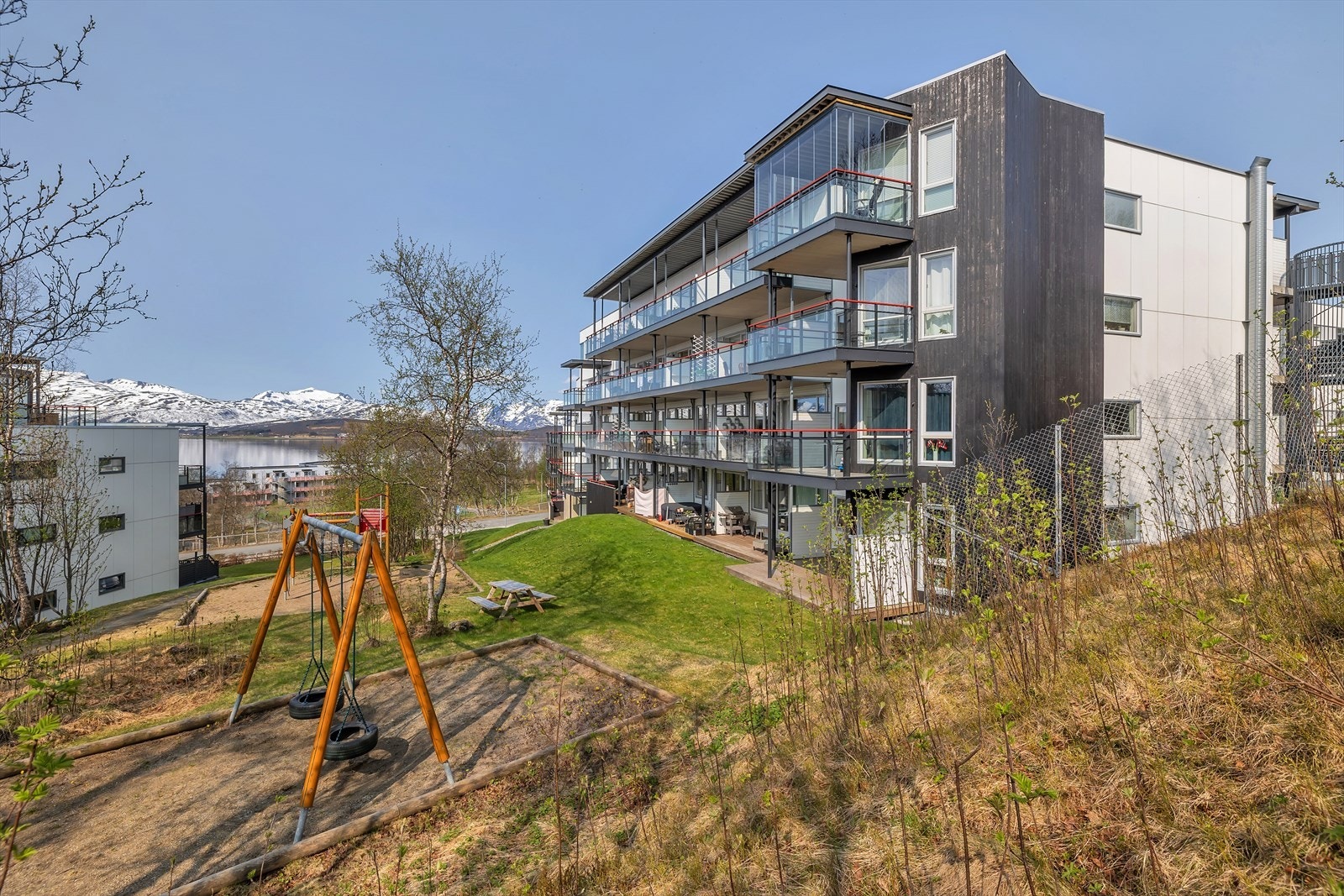 Sameiets fasade sett fra friområdet mot sør Galleribilde