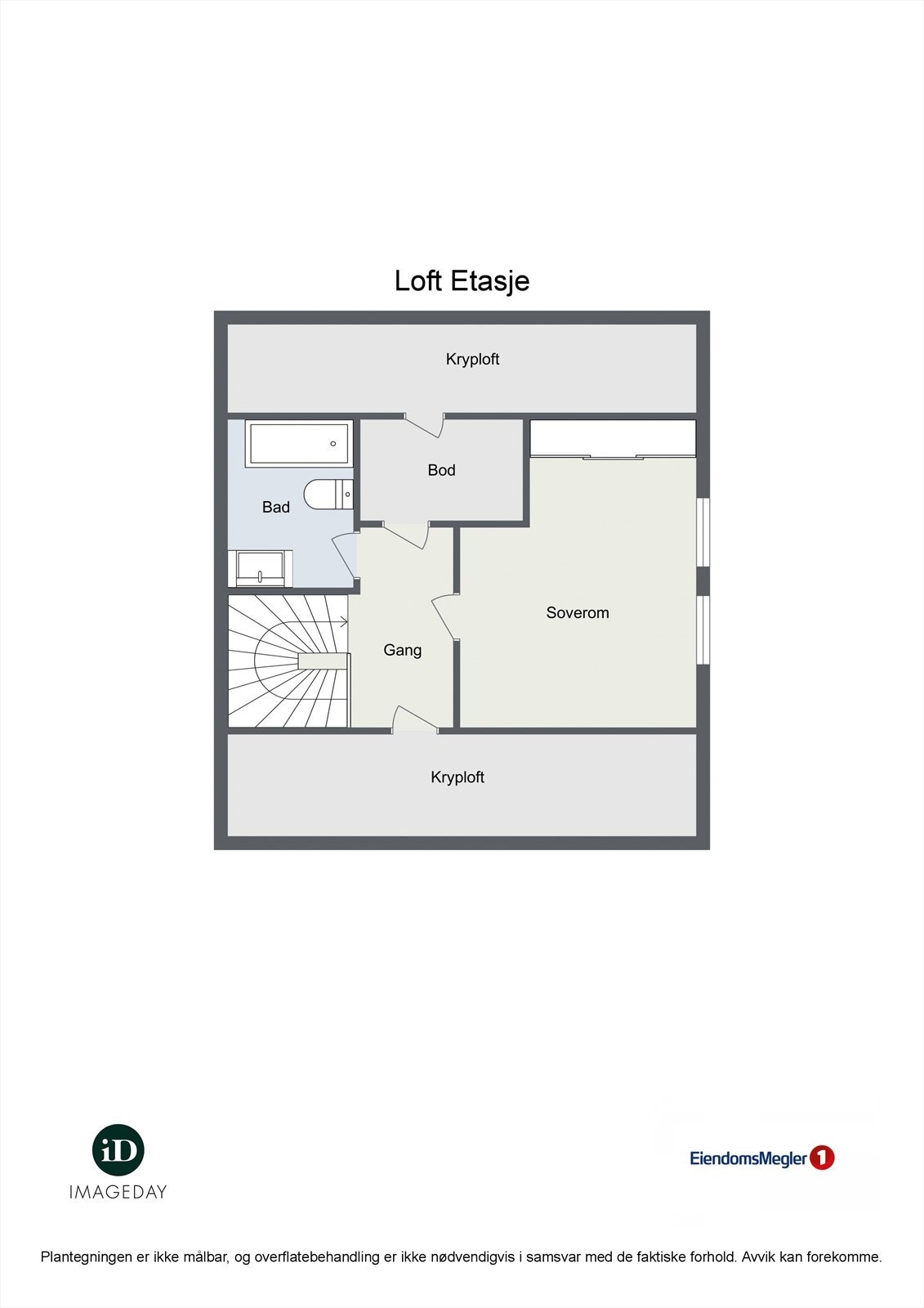 Plantegning loft etasje. Galleribilde