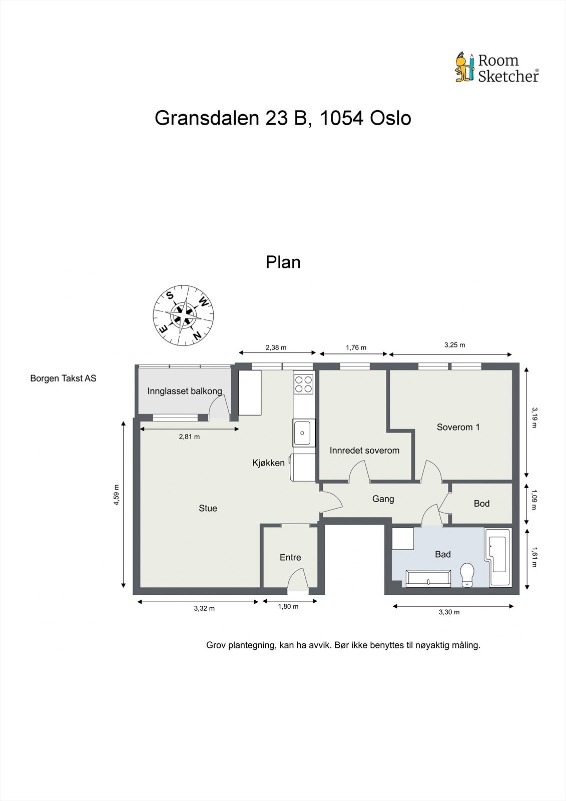 Plantegning 2D med oppmåling Galleribilde