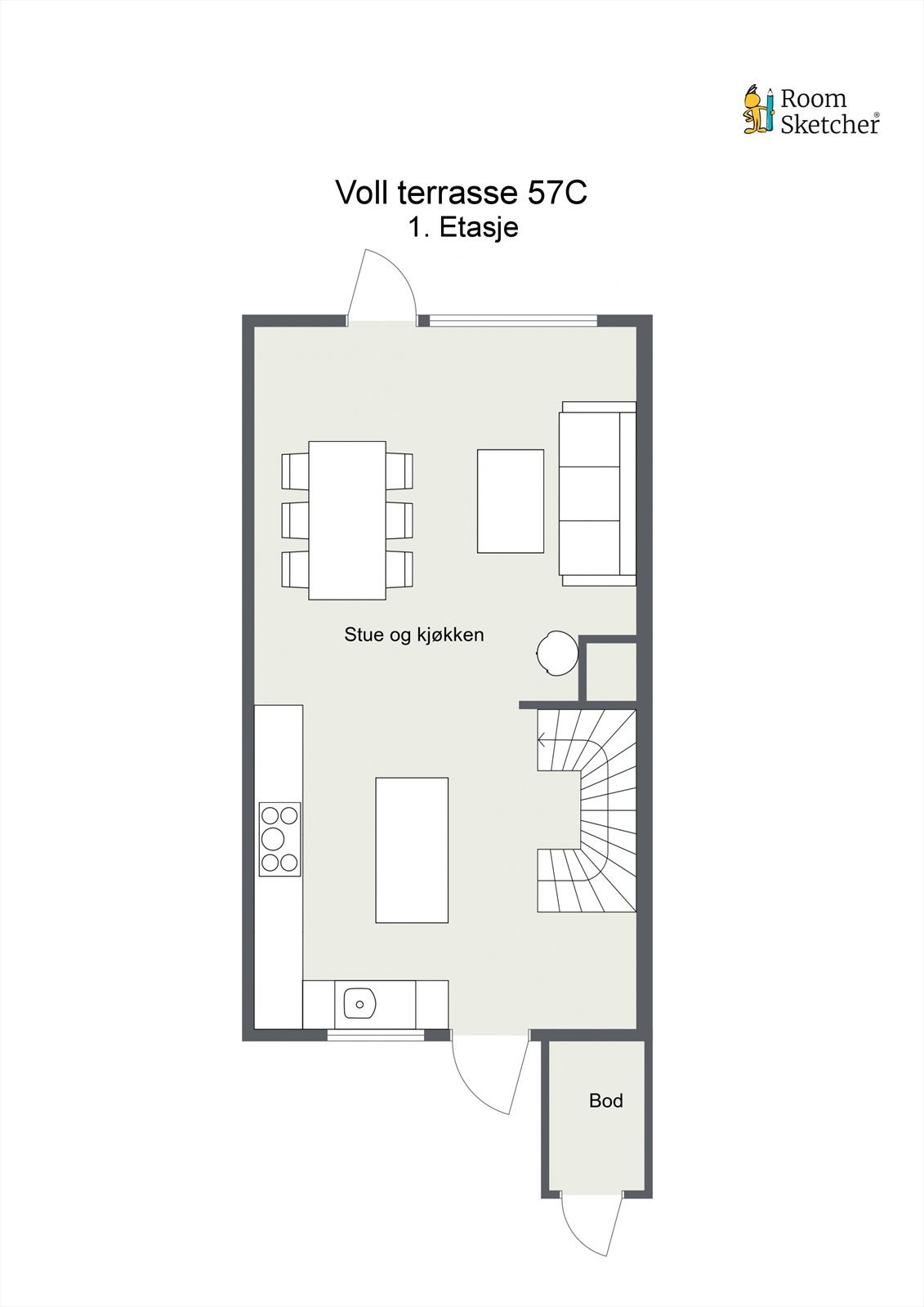 Planskisse 1. etasje. Galleribilde
