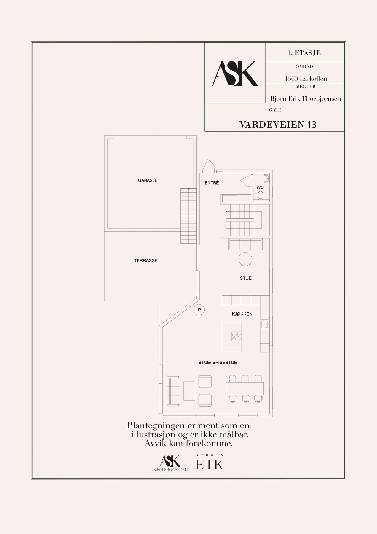 Plantegning 1. etasje Galleribilde