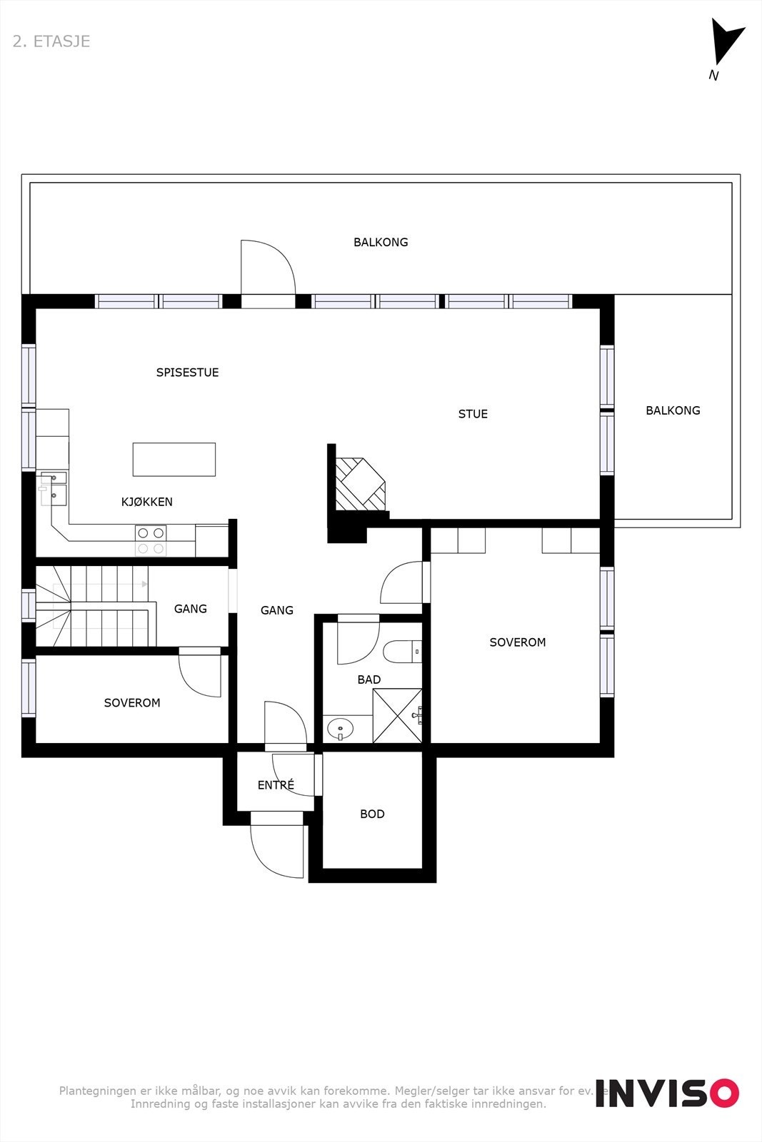 Plantegning hovedetasje. Galleribilde
