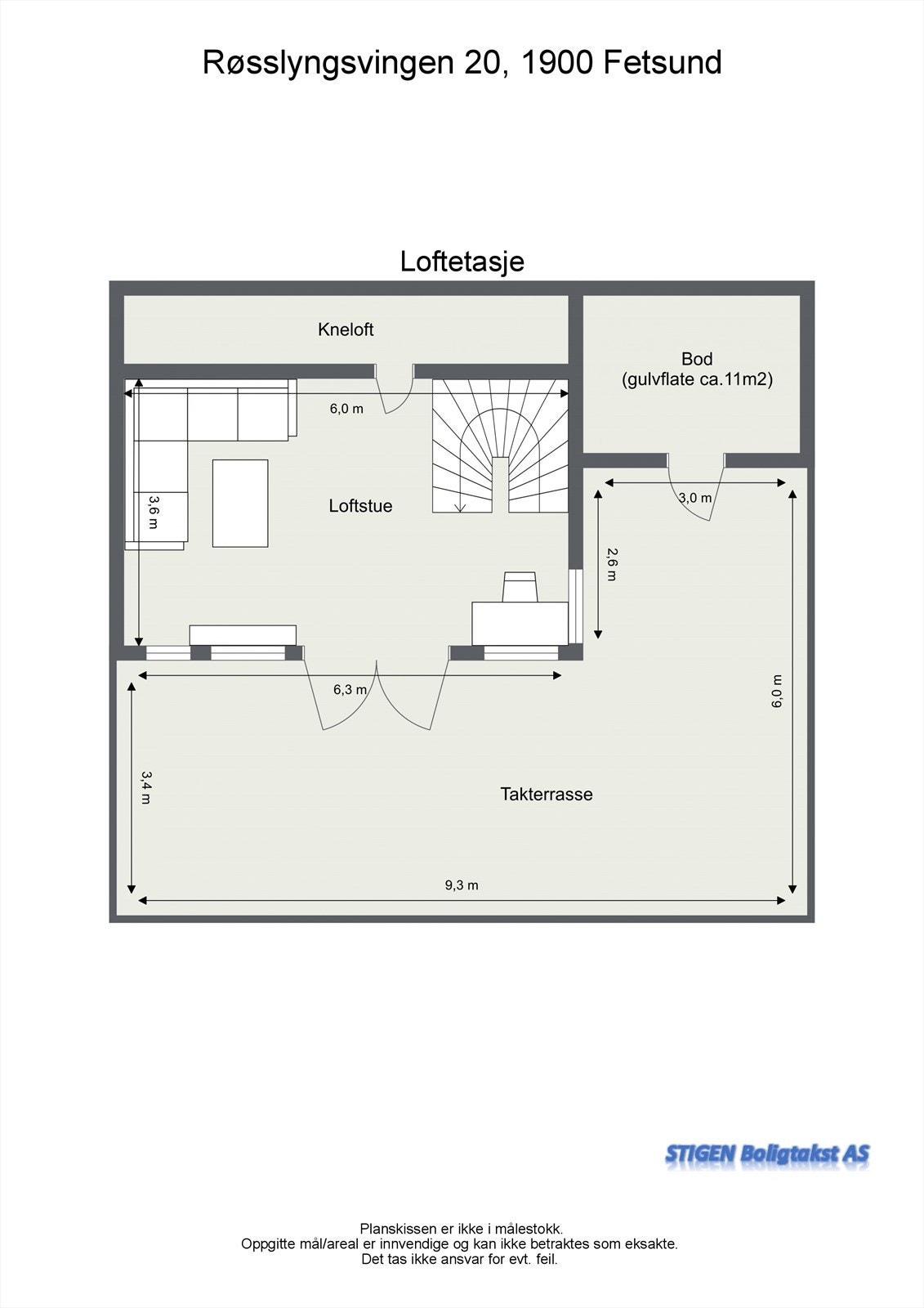 Plantegning - Loftetasje Galleribilde