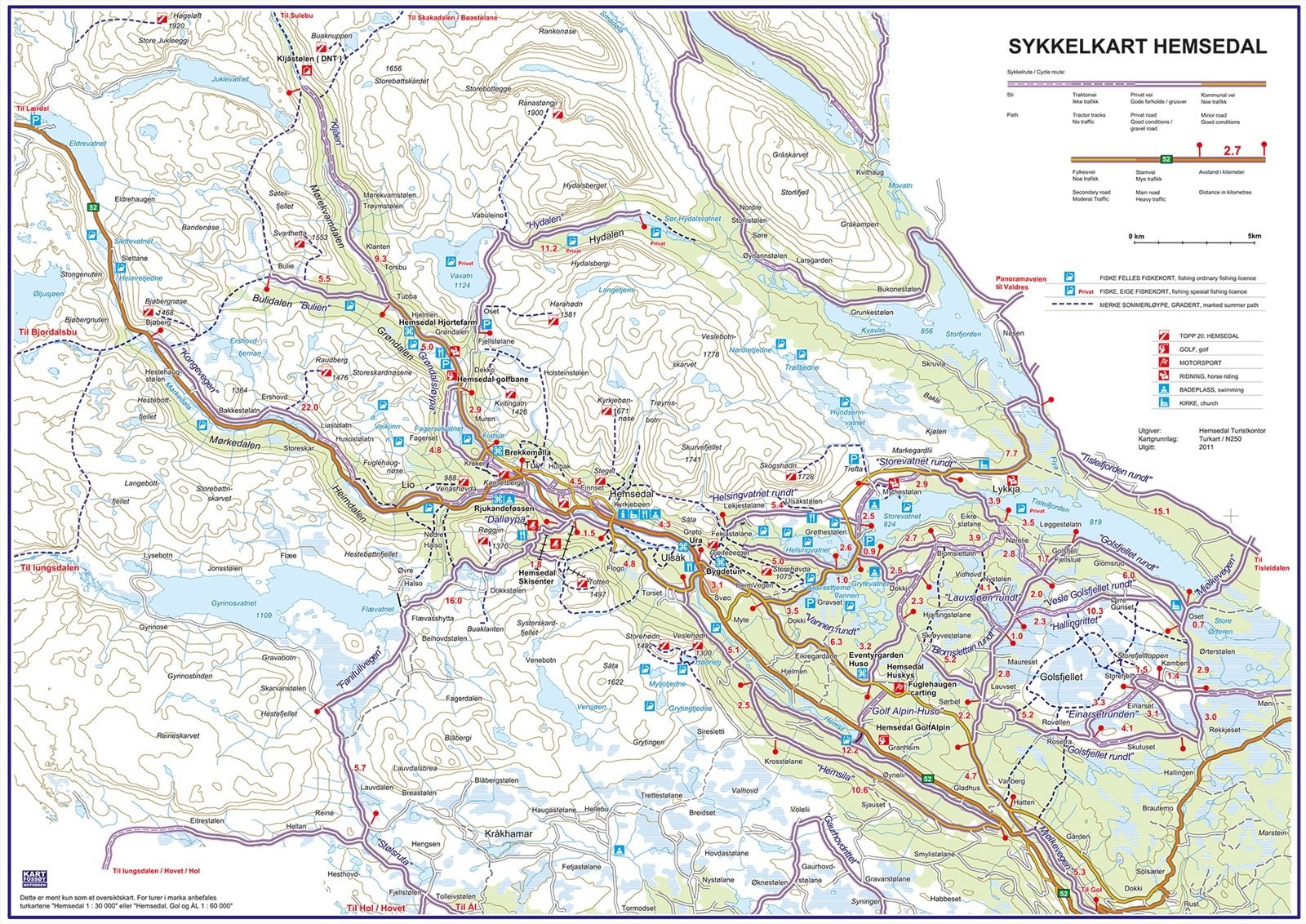 Det er flere merkede sykkelløyper i området. Galleribilde