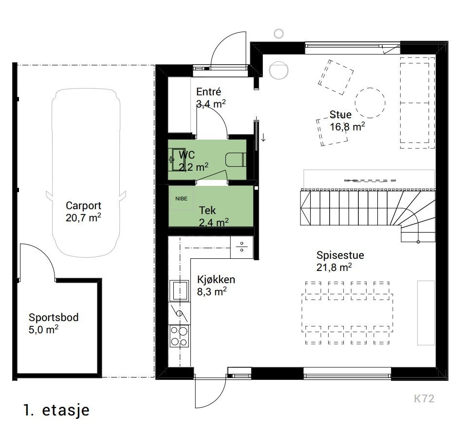 Planskisse - 1. etasje Galleribilde