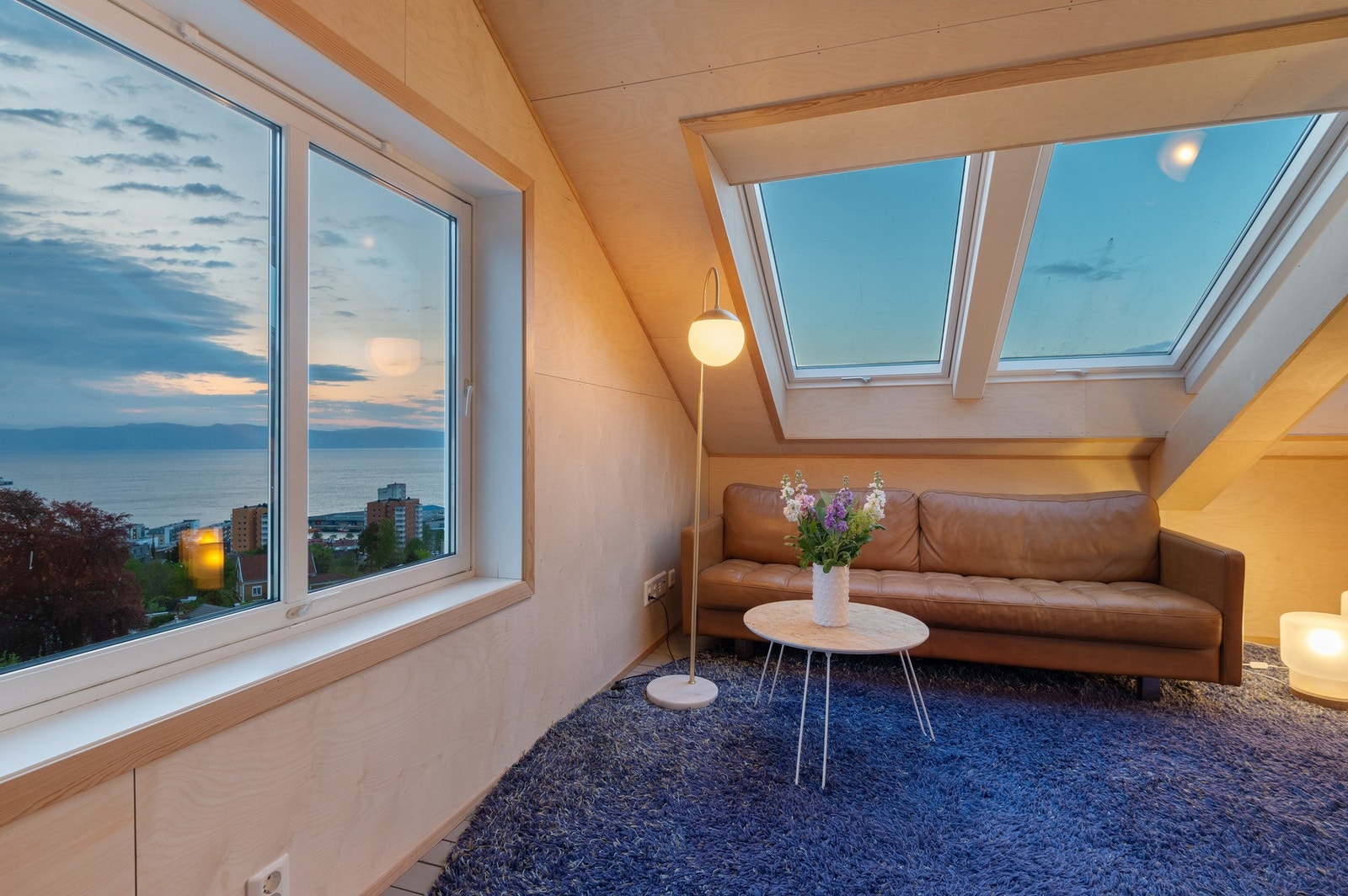 Herlig utsikt fra endeveggen mot Ila, fjorden og Bymarka. Galleribilde