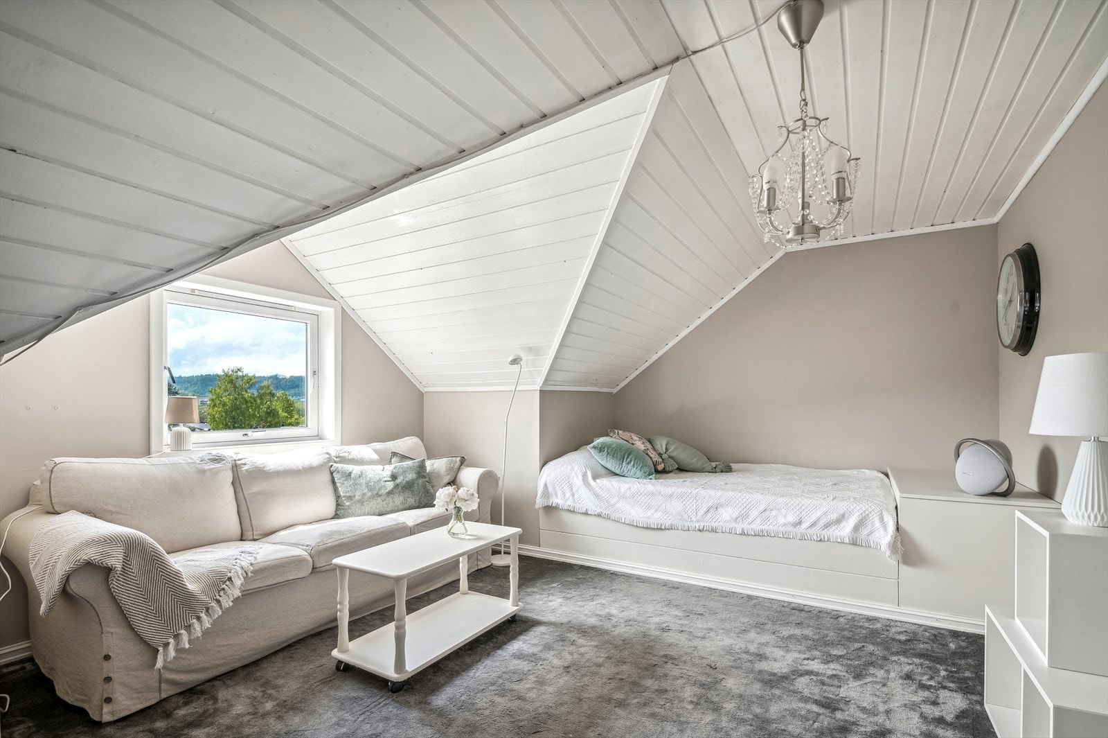 Loftsetasjen var originalt uinnredet og er i ettertid innredet uten byggemelding. Galleribilde