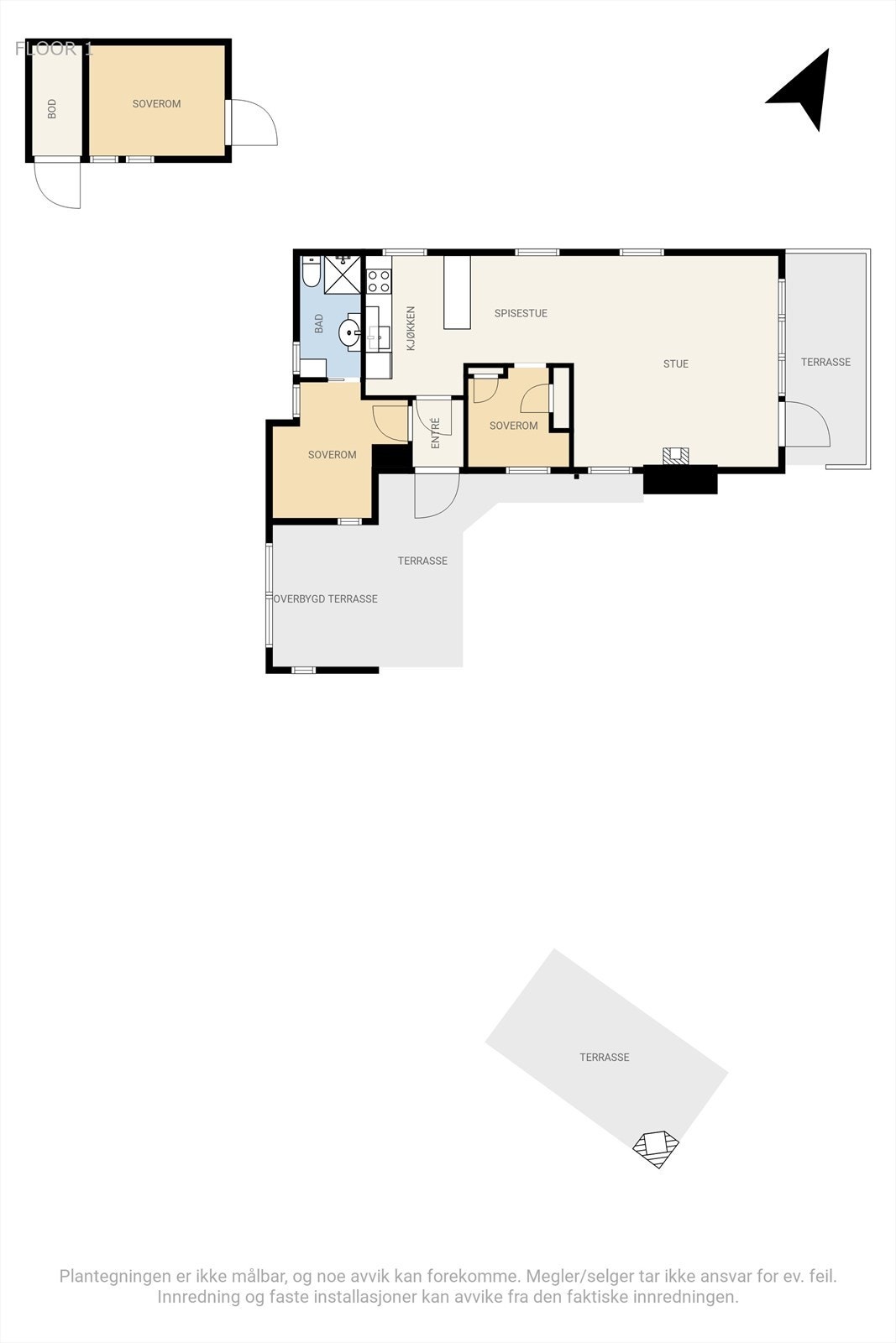 Plantegning - hytte og anneks Galleribilde