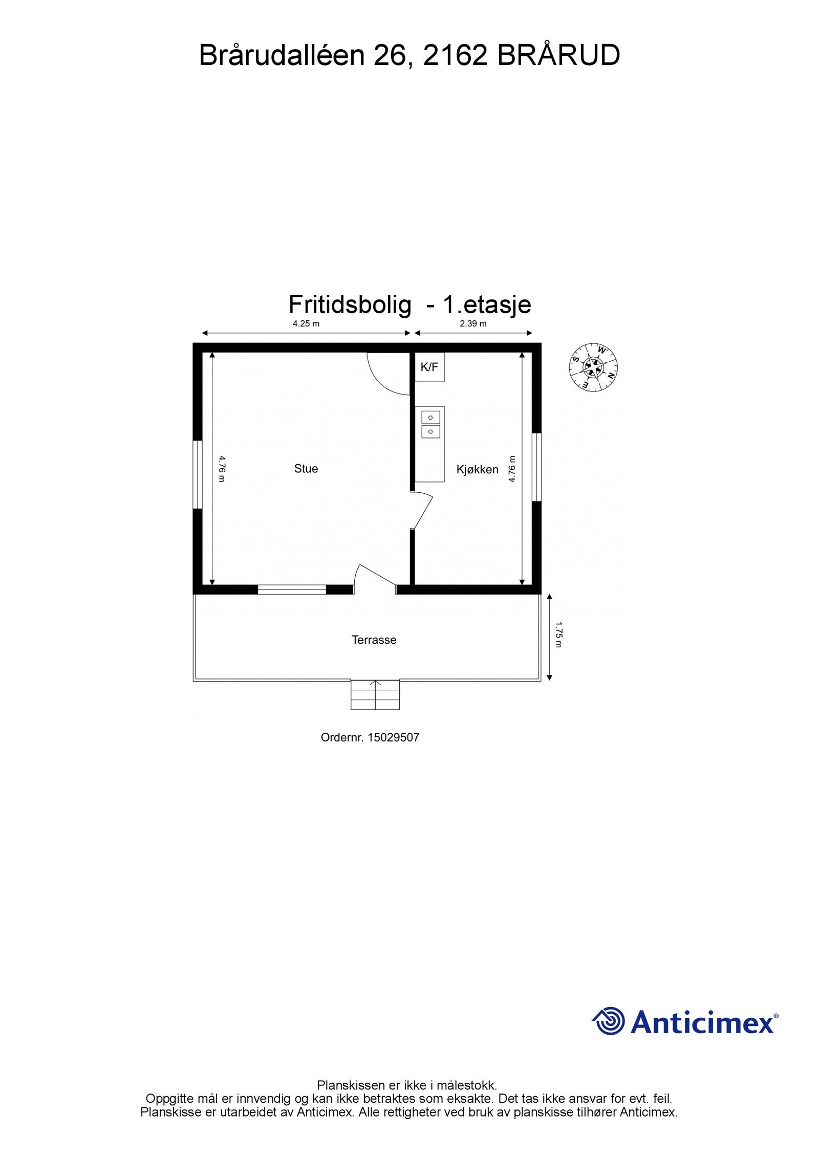 Plantegning hytte. Galleribilde