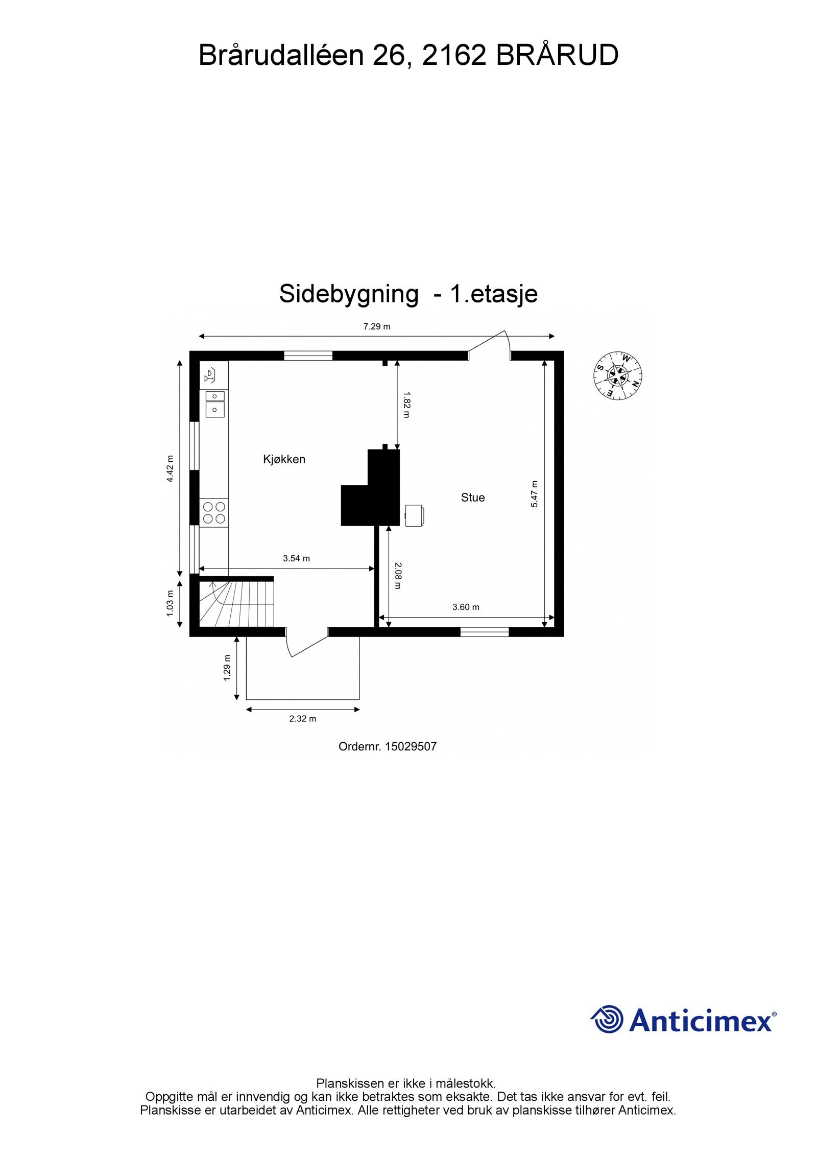 Plantegning 1. etasje sidebygning. Galleribilde