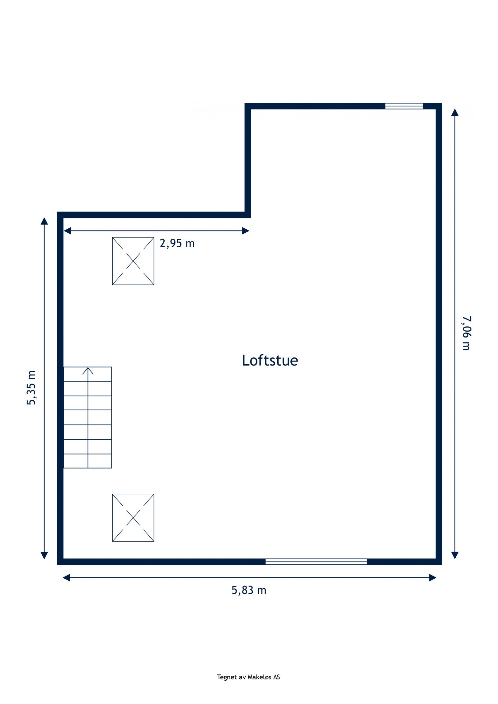 Plantegning loft. Galleribilde