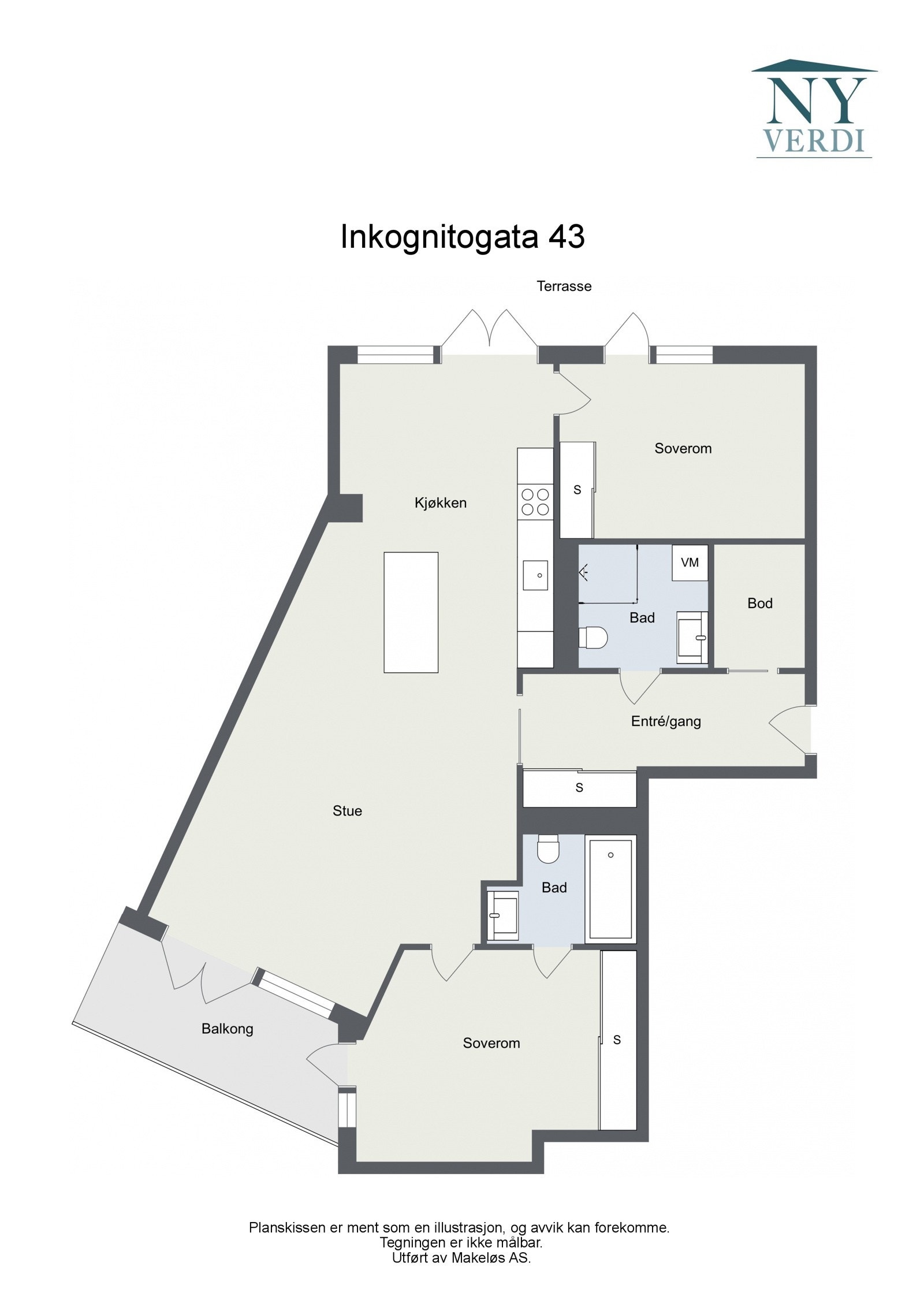 Plantegning 4. etasje. Galleribilde