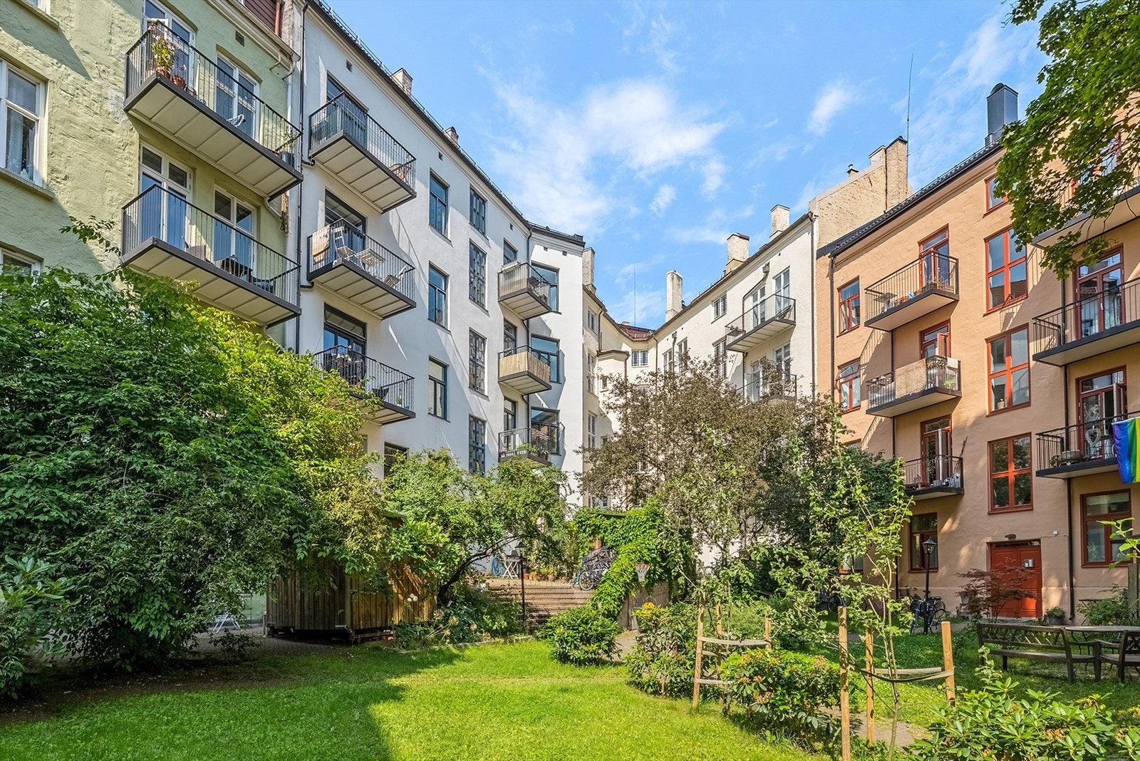 Pent opparbeidet bakgård. Galleribilde