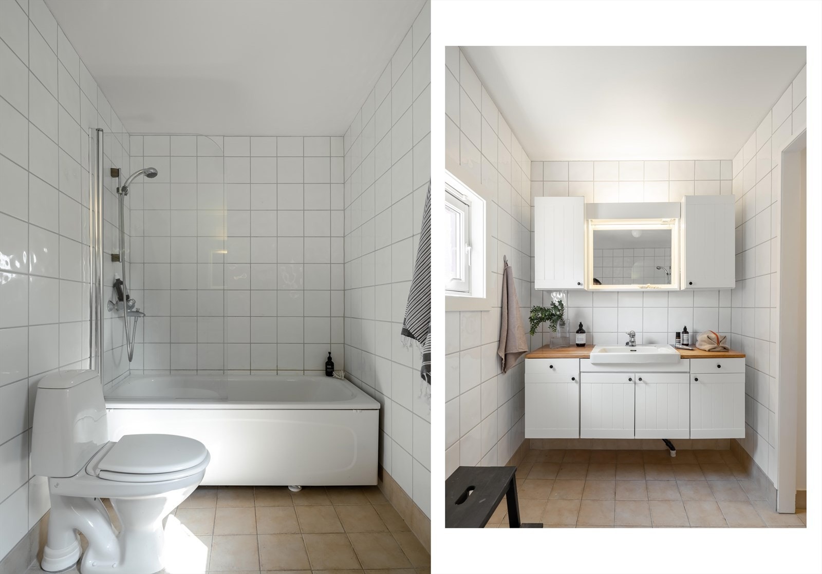 Selve badet holder helt fin standard, og har badekar. Galleribilde