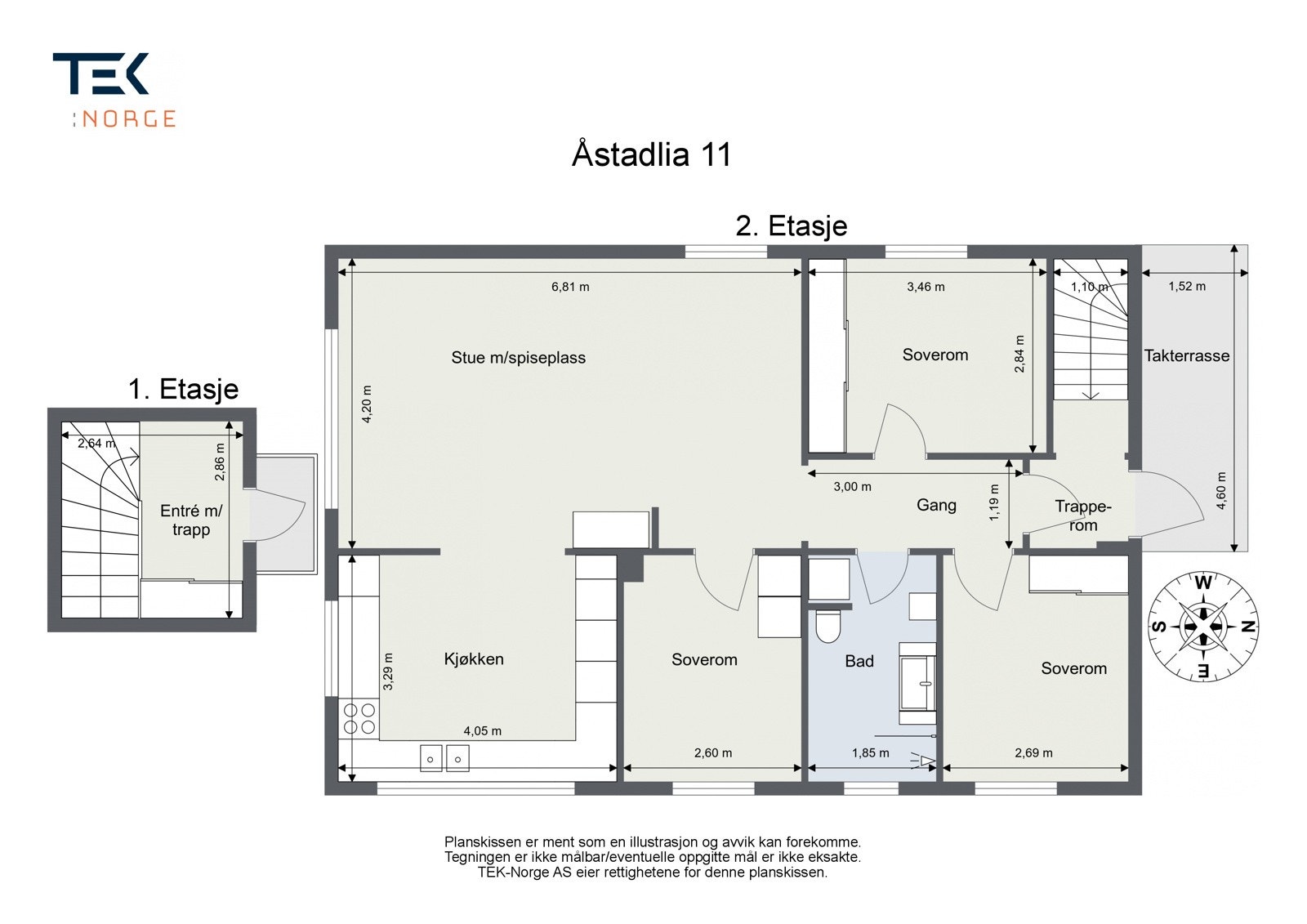 Plantegning Åstadlia 11 Galleribilde