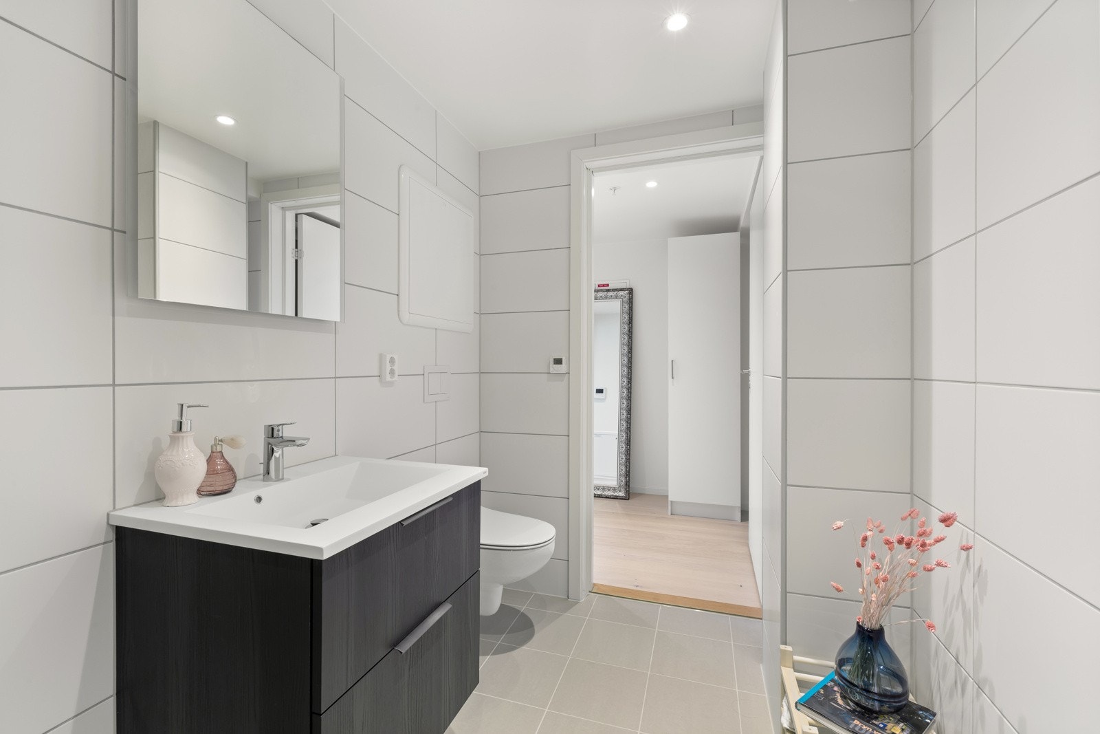Badet har opplegg til vaskemaskin. Galleribilde