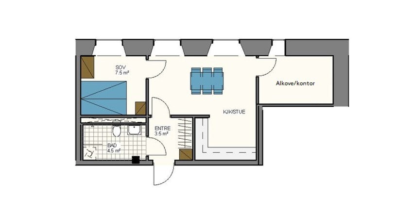 Forslag til planløsning. Galleribilde