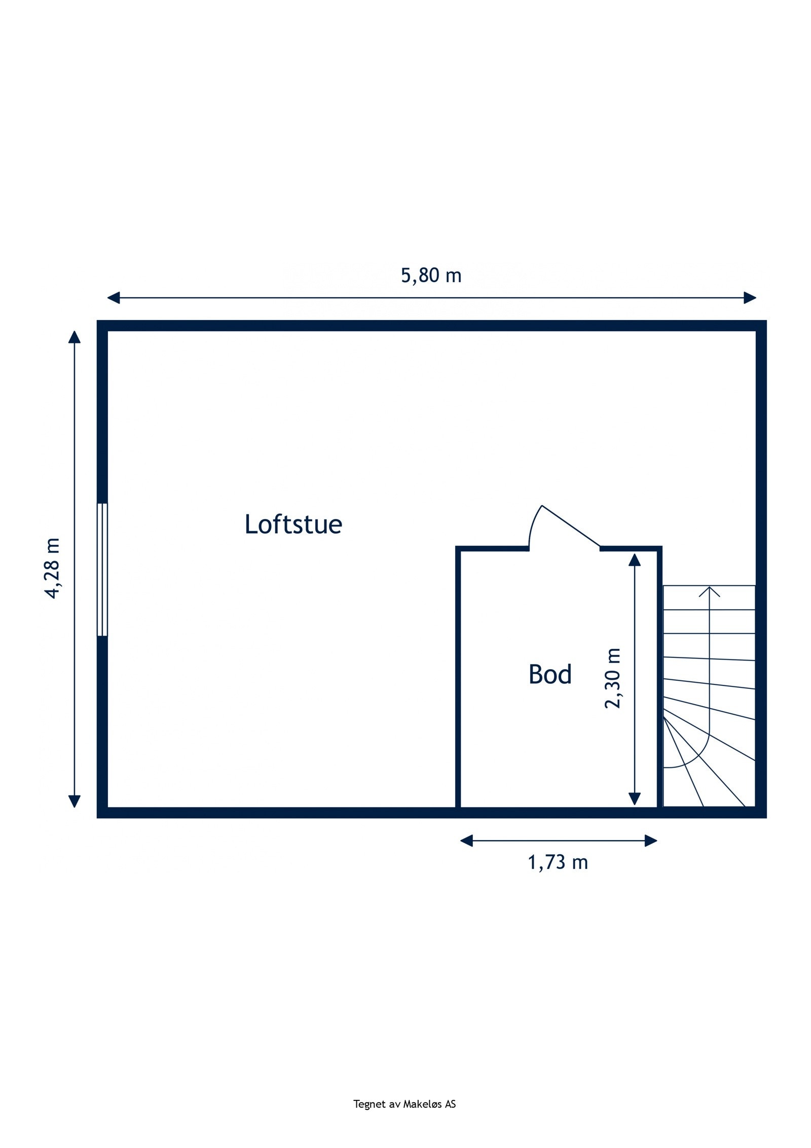 Plantegning loft. Galleribilde