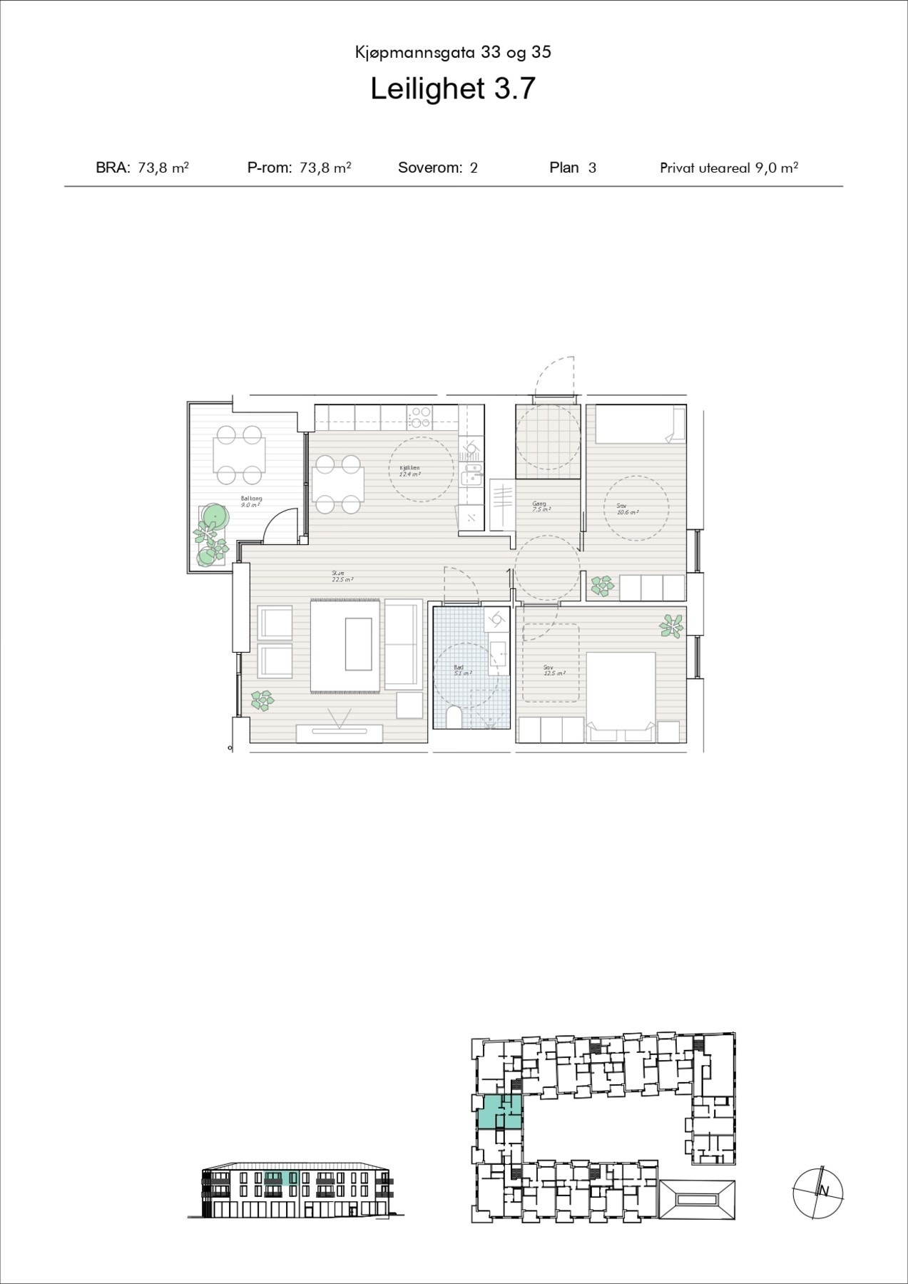 Plantegning av leilighet. Galleribilde
