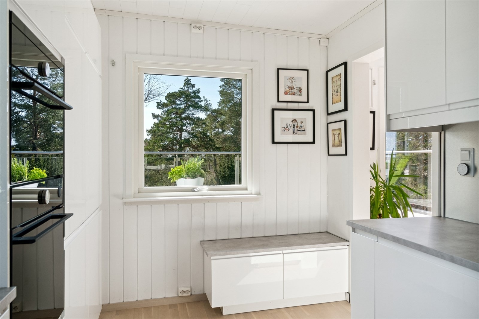 Mye naturlig lys inn på kjøkkenet. Galleribilde