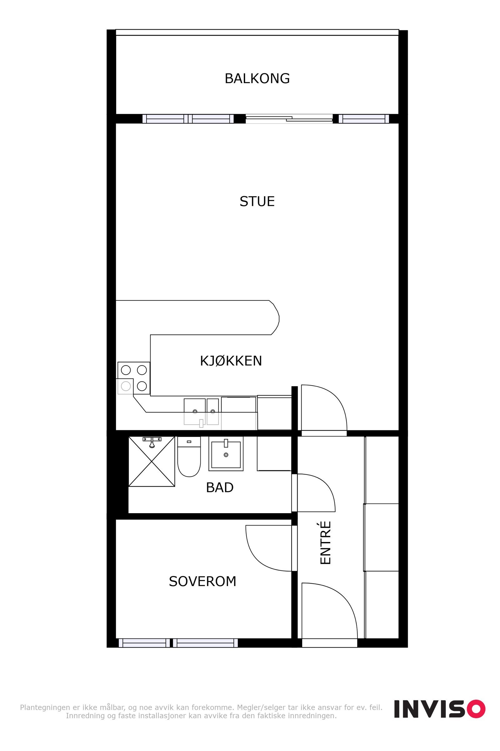 11 etg. Plantegning | I tillegg disponerer leiligheten en bod på 3 kvm. i kjelleretasjen Galleribilde